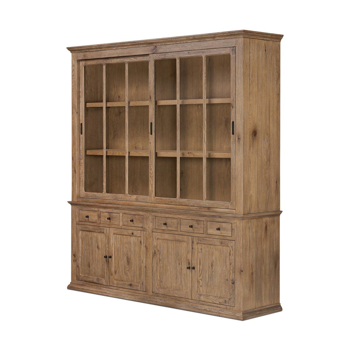 Harding Cabinet Solid Oak Storage Cabinet with Sliding Doors