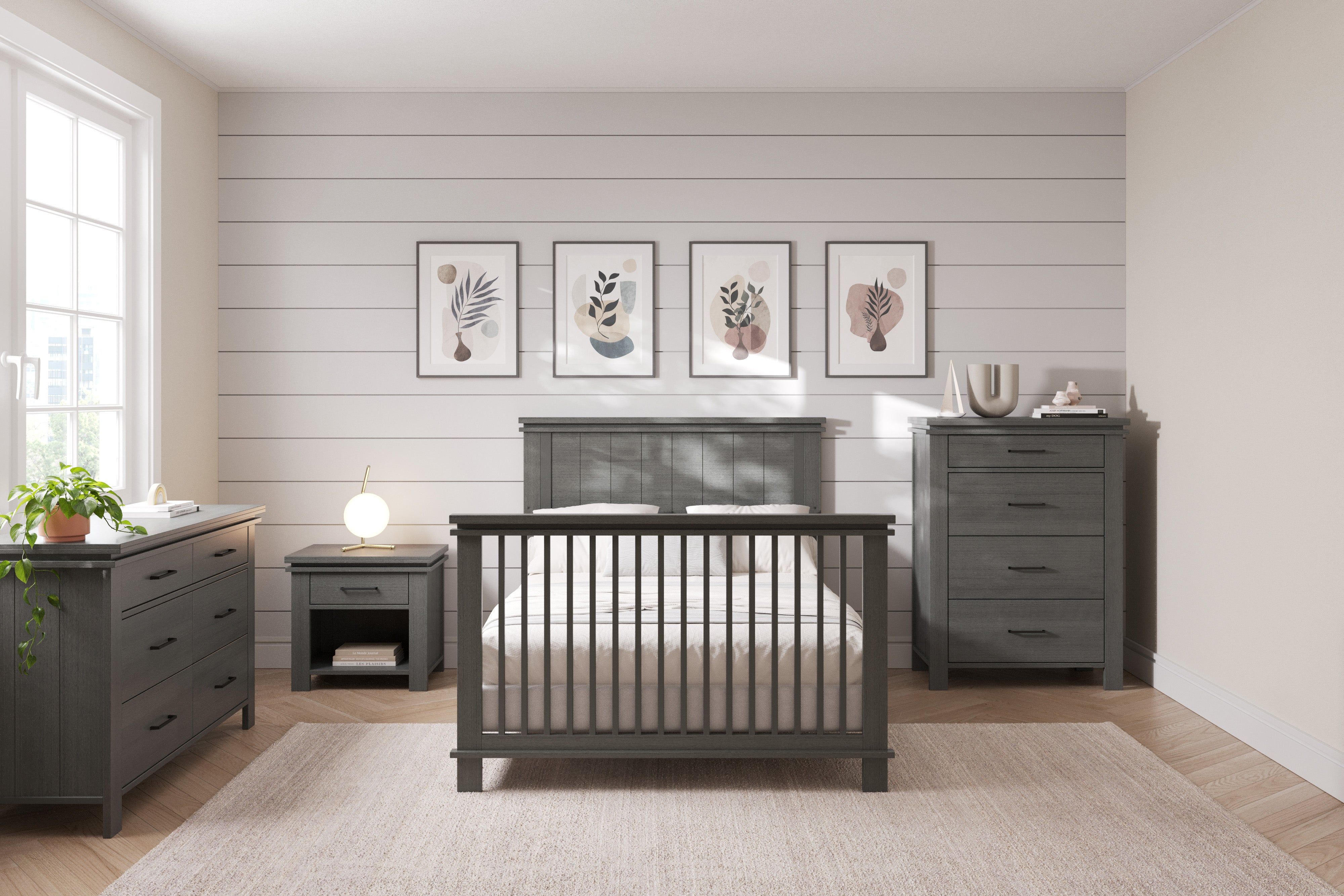 Full-Size Bed Rails, Midnight Grey