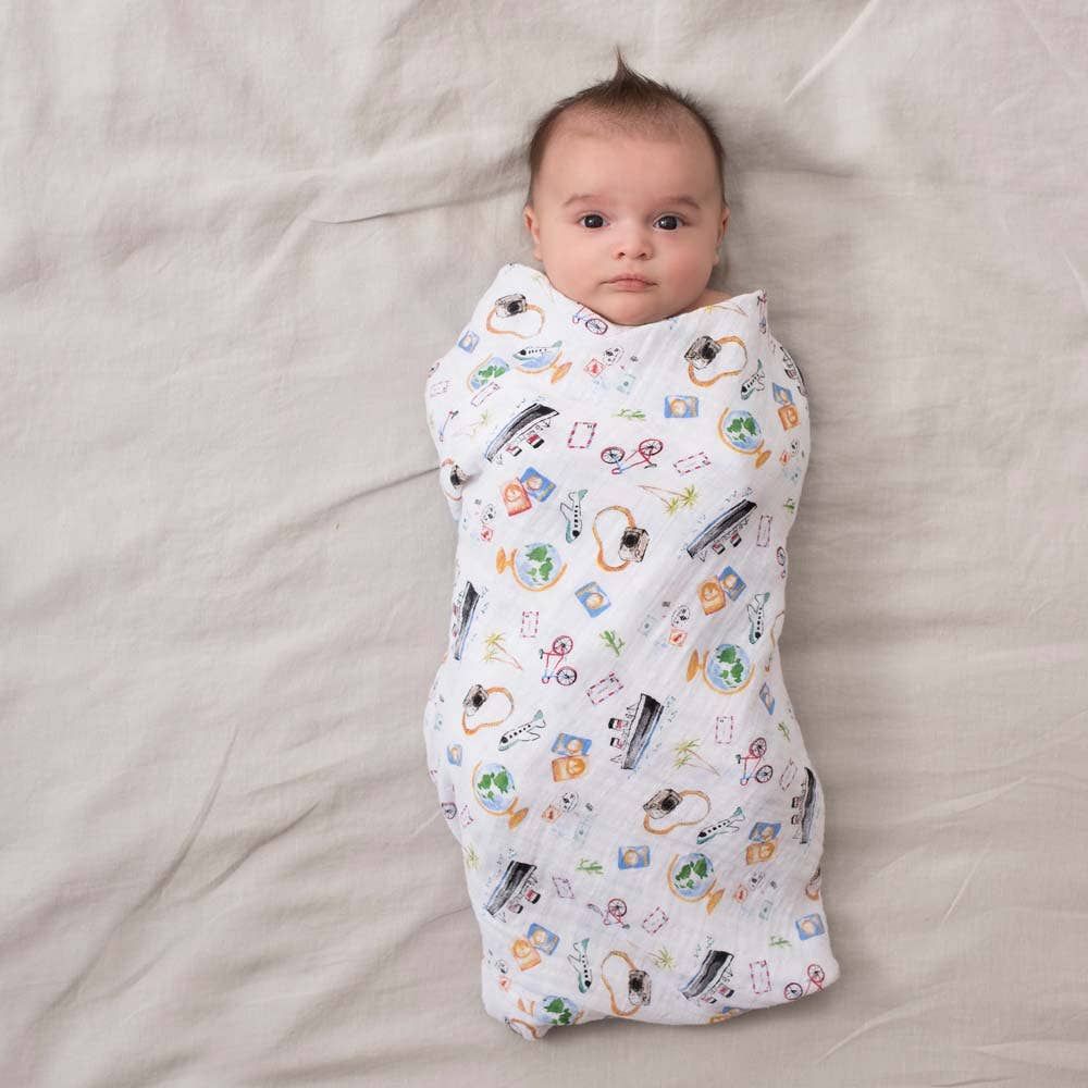 Boutique 100% Cotton Muslin Swaddle Blanket 4 Pack