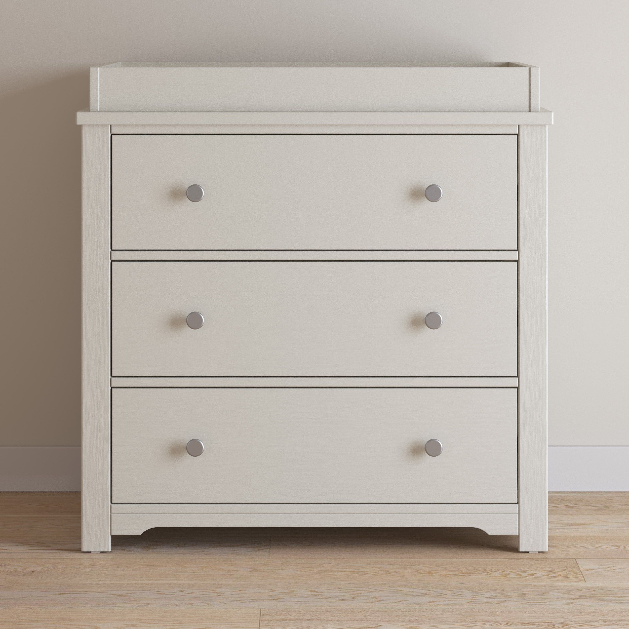 Harmony 3-Drawer Dresser With Changing Table Topper, Brushed Cotton