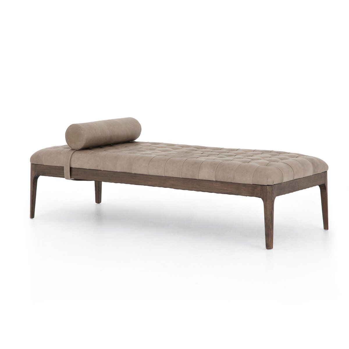 Joanna Chaise Sofa in Taupe Top-Grain Leather
