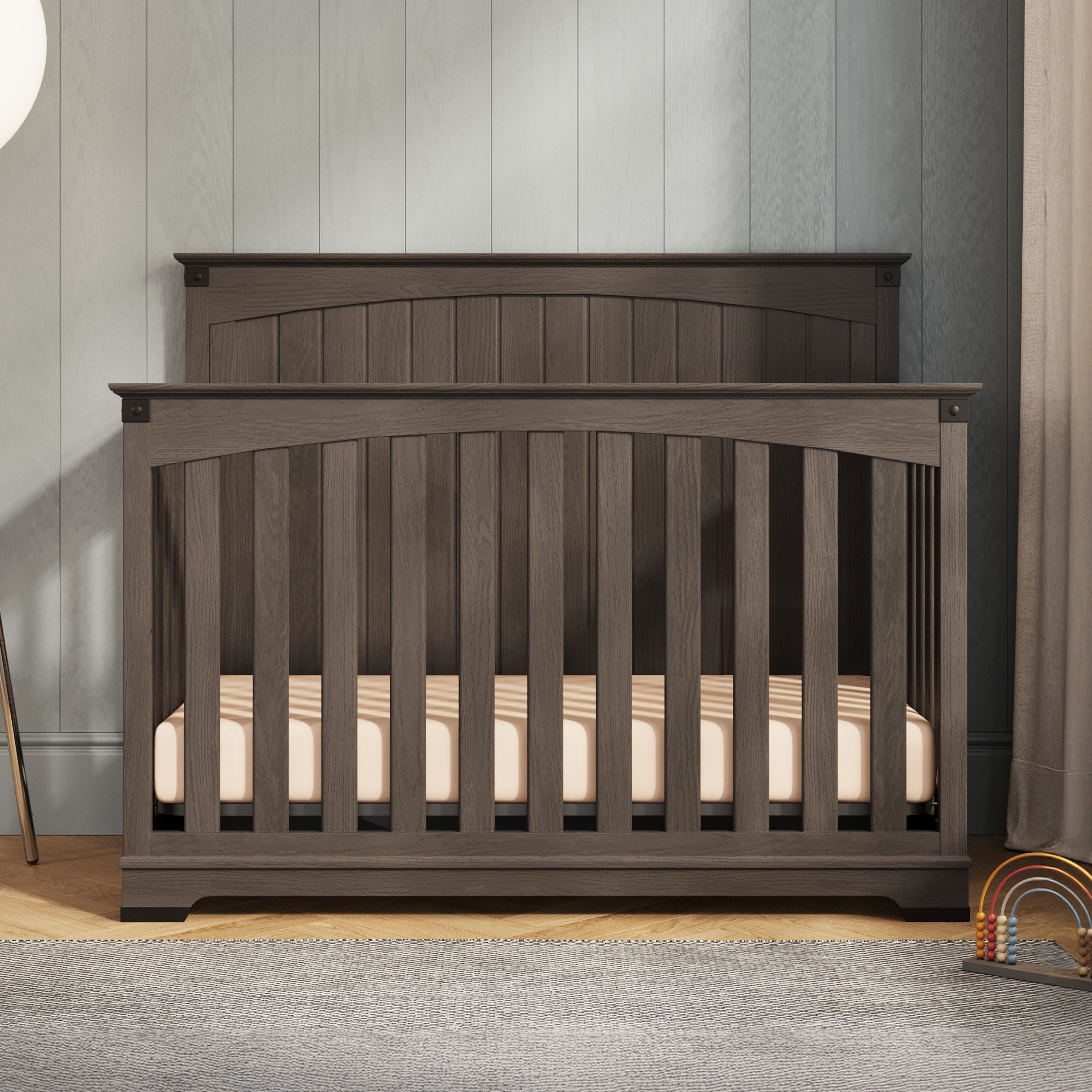 Redmond Full Panel 4-in-1 Convertible Crib, Dapper Gray