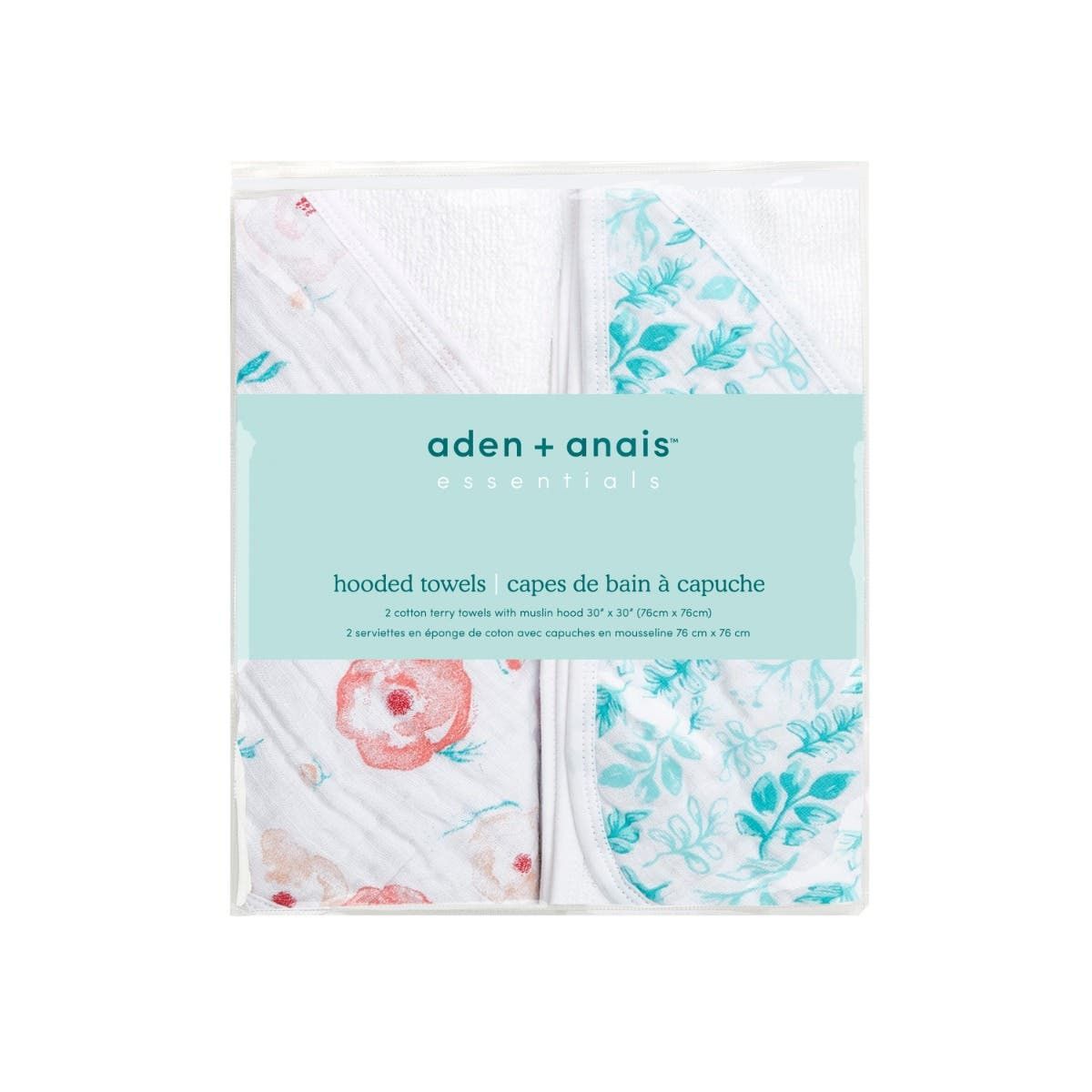 Essentials Cotton Muslin Hooded Towels 2 Pack