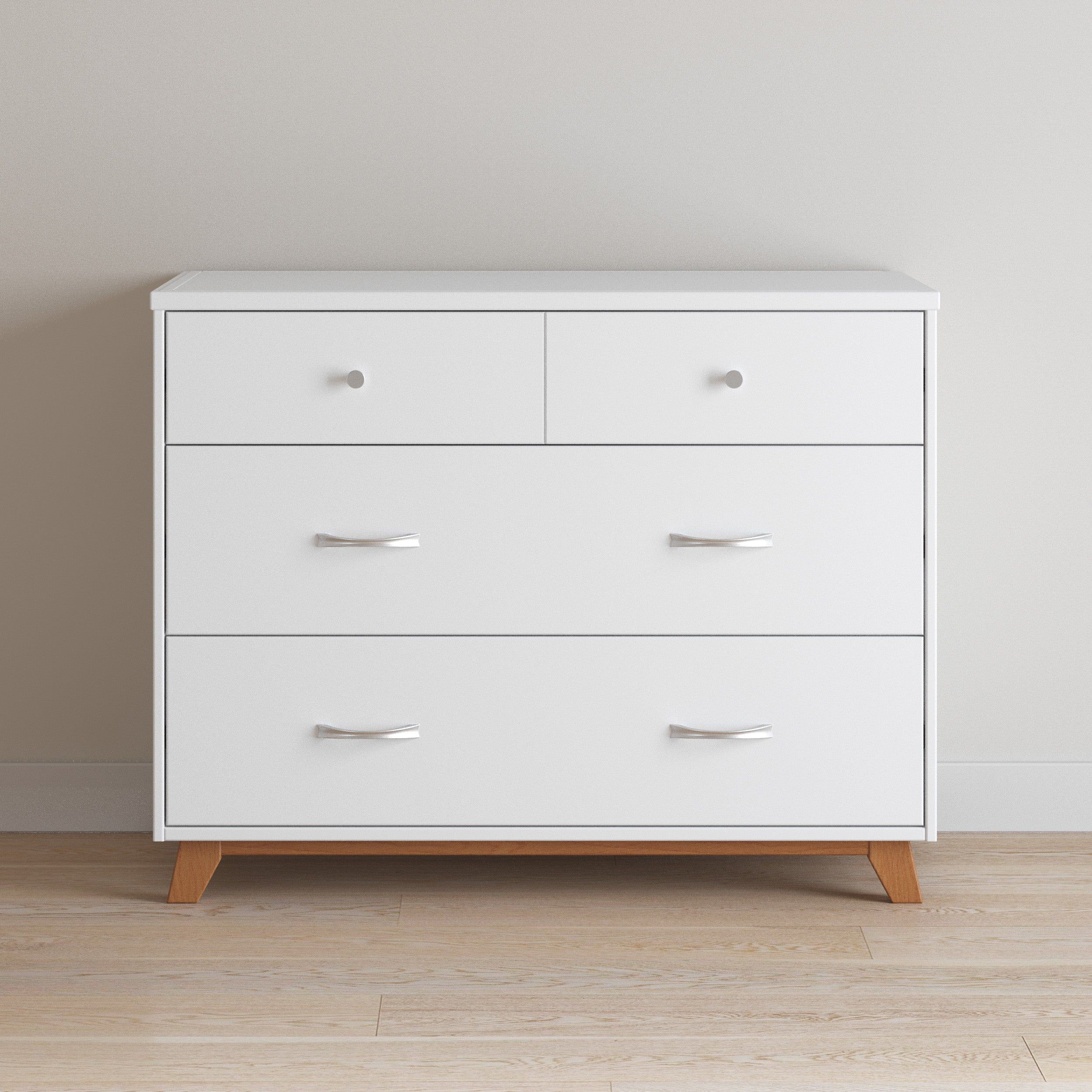 Soho 3-Drawer Dresser, White/Natural