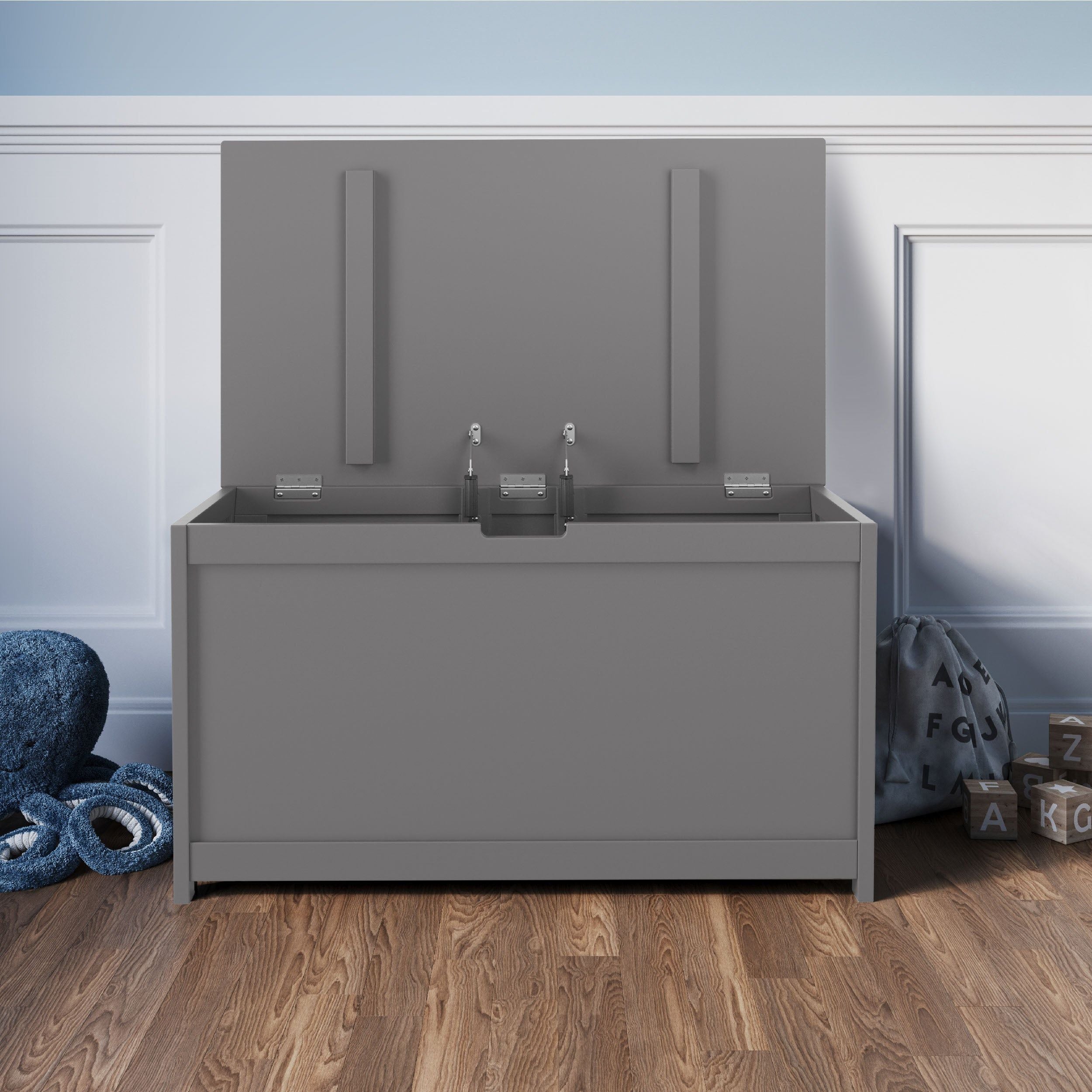Harmony 33" Kids Toy Box, Cool Gray