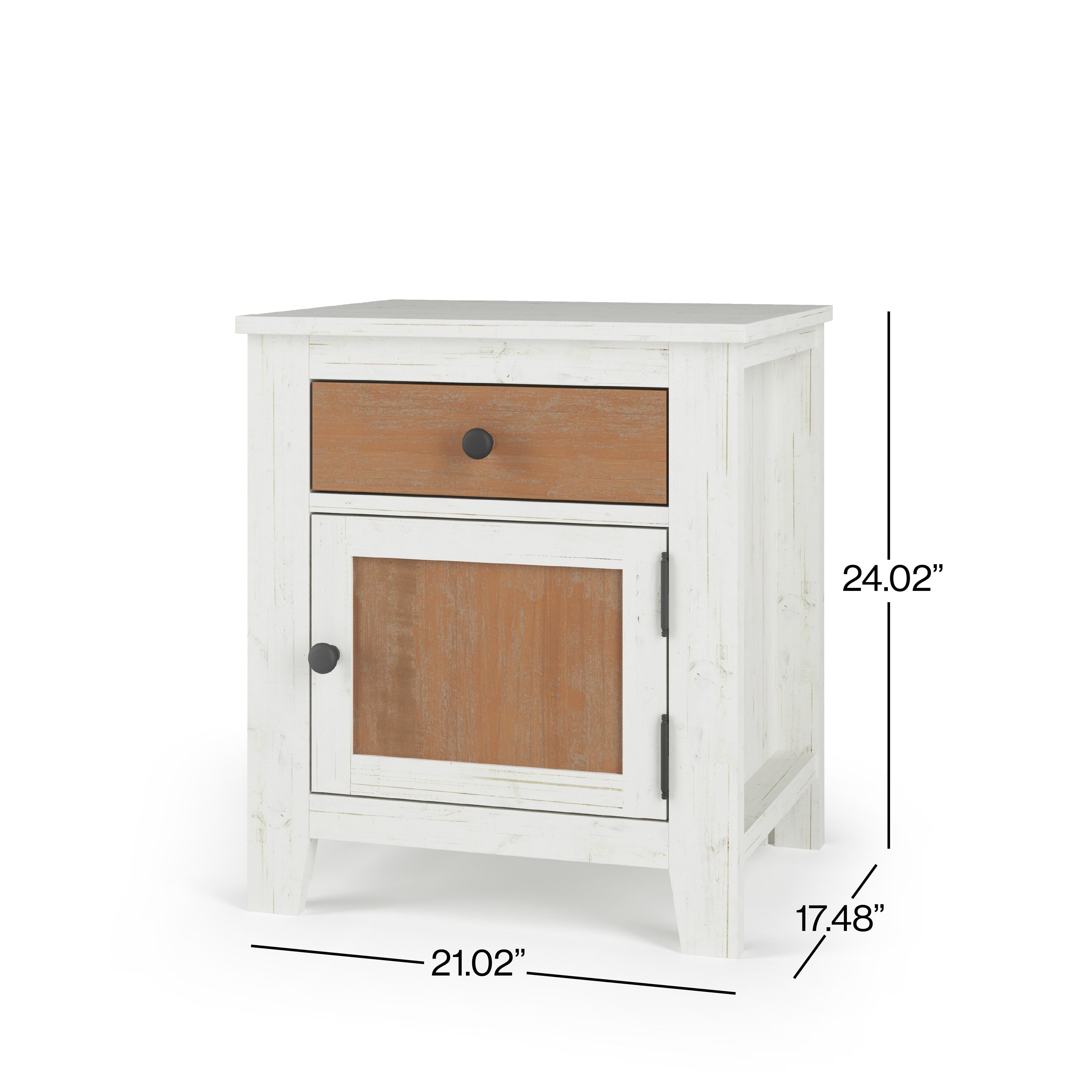 Ocean Grove Nightstand, White/Brown