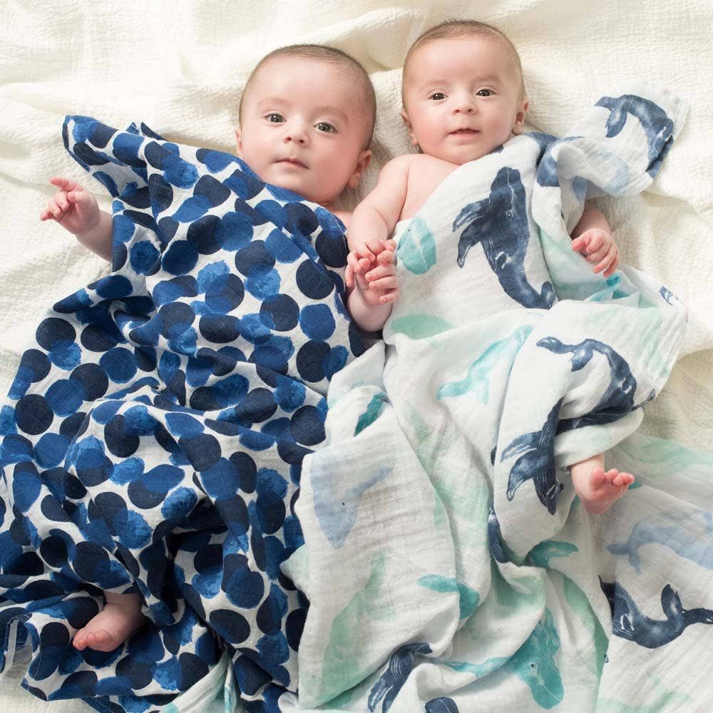 Boutique 100% Cotton Muslin Swaddle Blanket 4 Pack