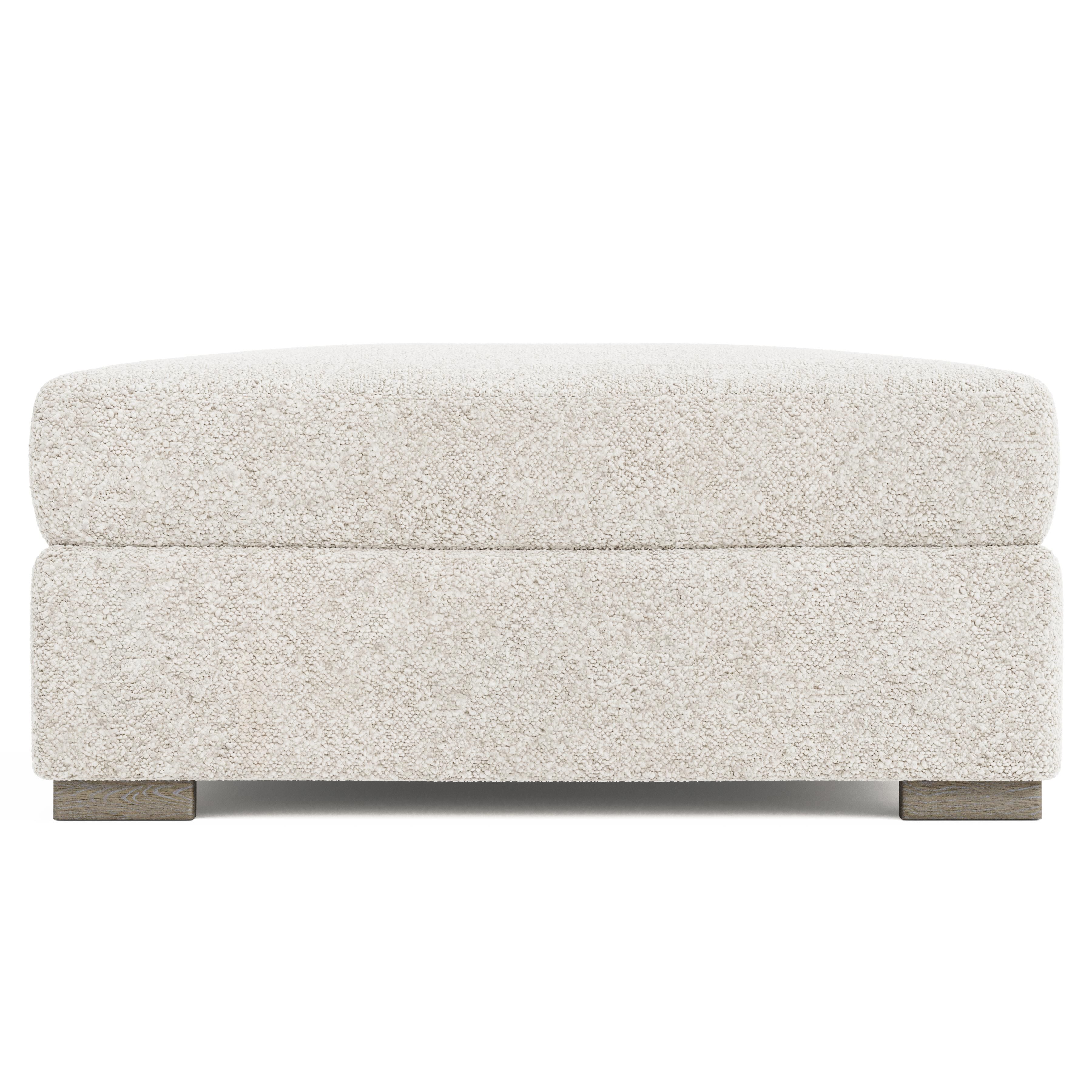 Bernhardt Helena Fabric Ottoman Wood Foot