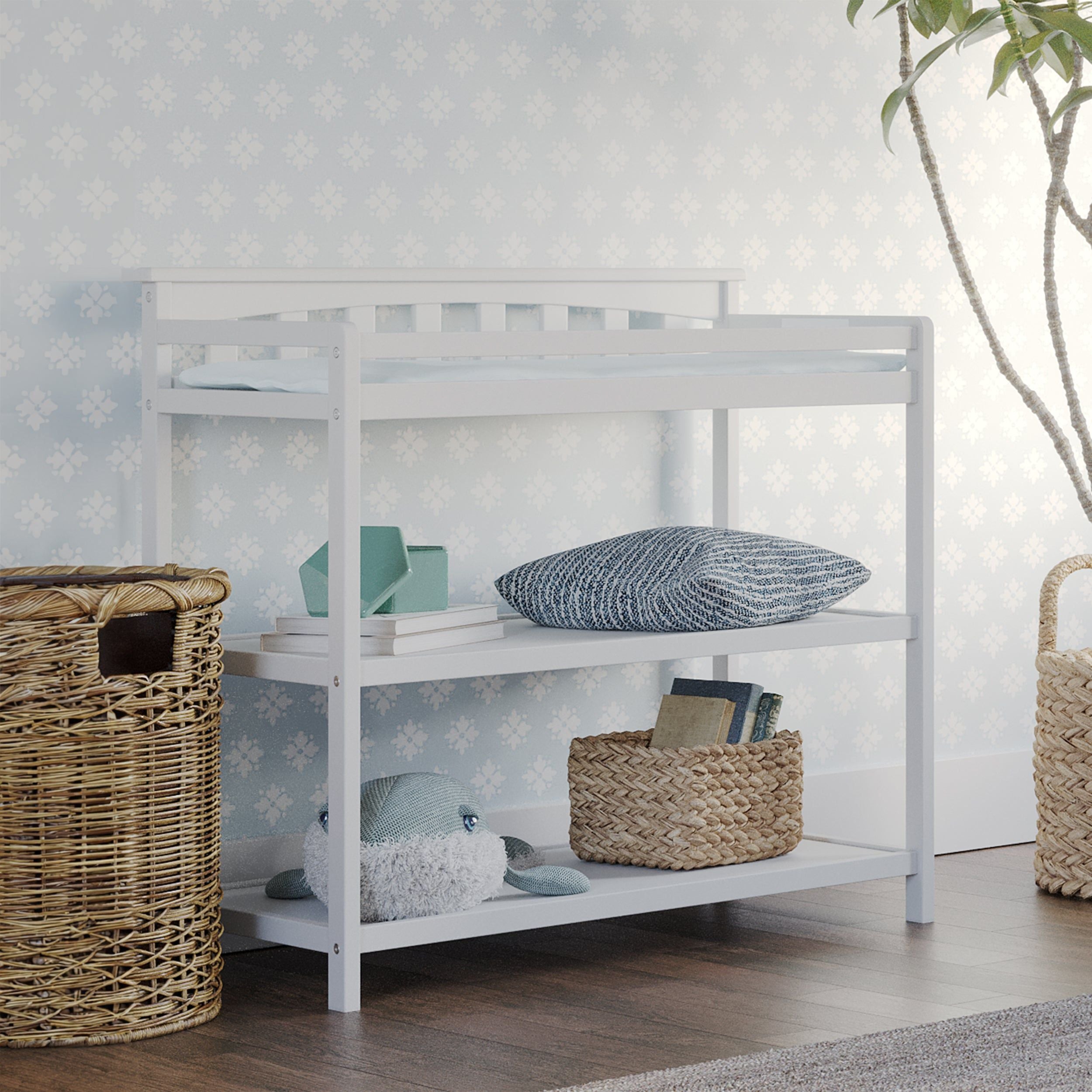 Flat Top Baby Changing Table, Matte White