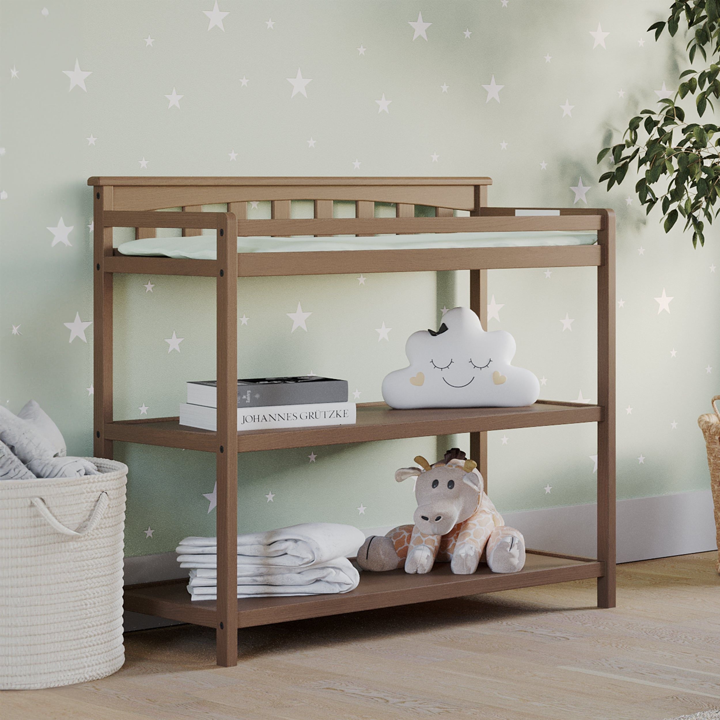 Flat Top Baby Changing Table, Dusty Heather