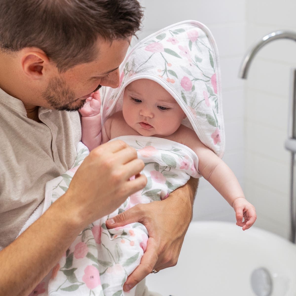 Boutique 100% Cotton Oversized Muslin Backed Towel + Washcloth Set