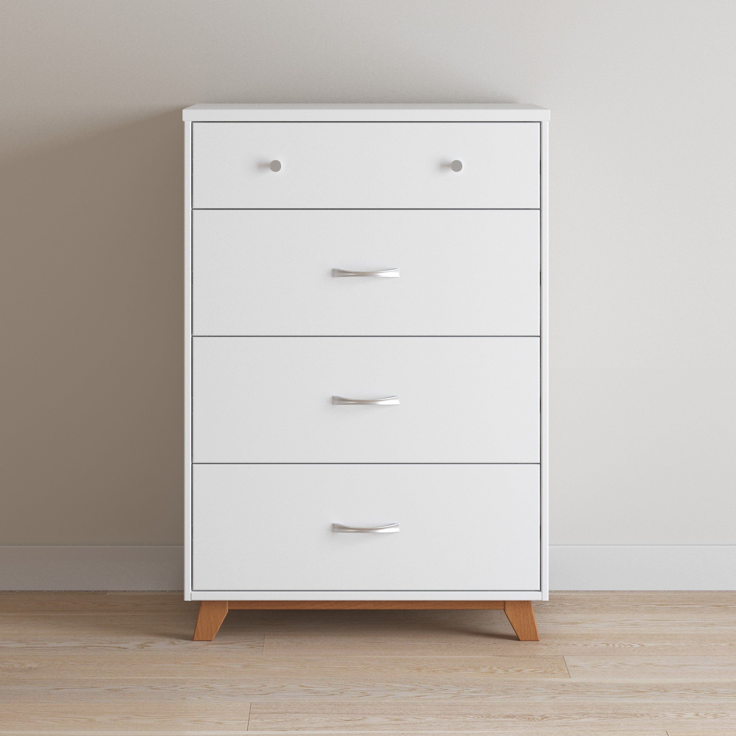 Soho 4 Drawer Chest, White/Natural