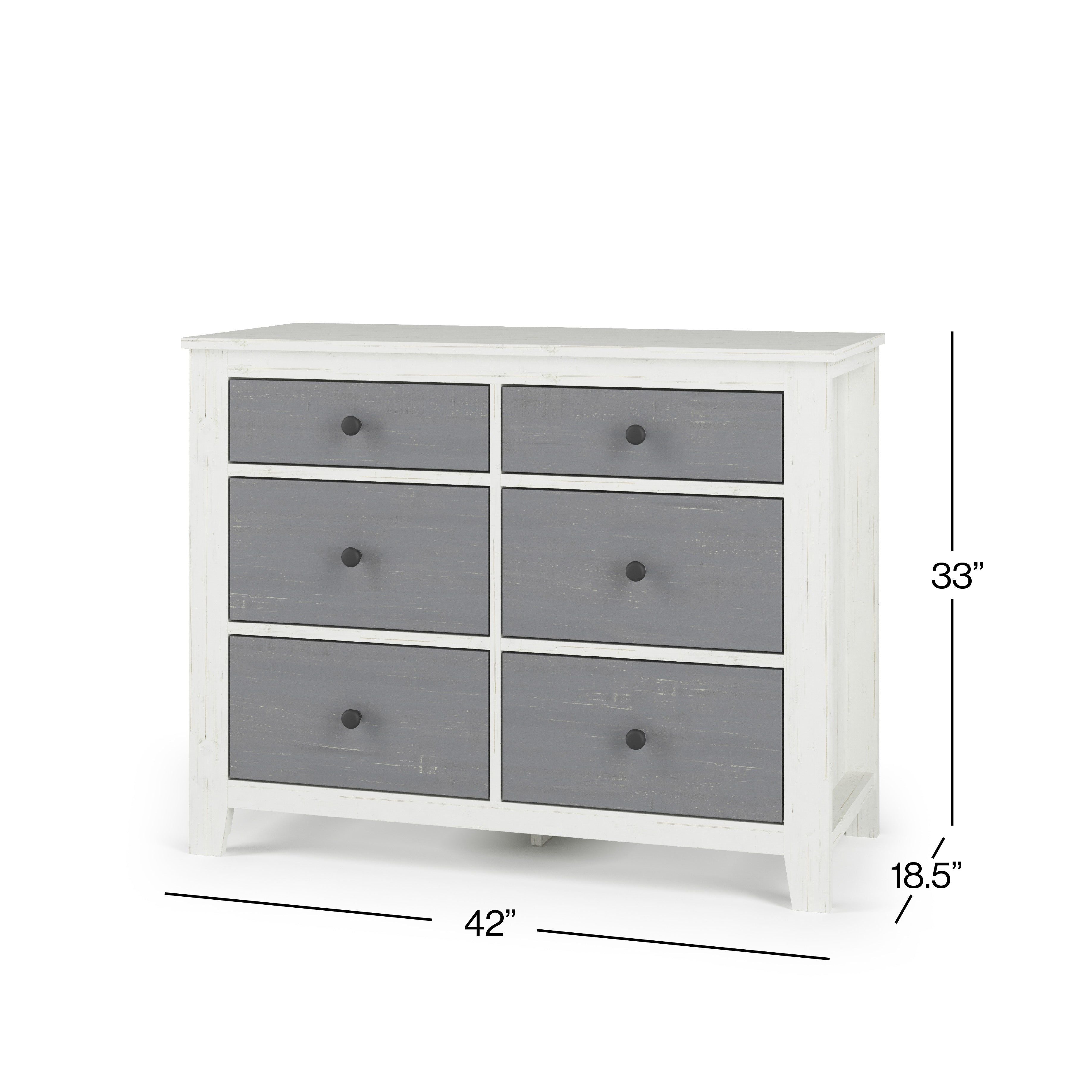 Ocean Grove Double Dresser, White/Gray