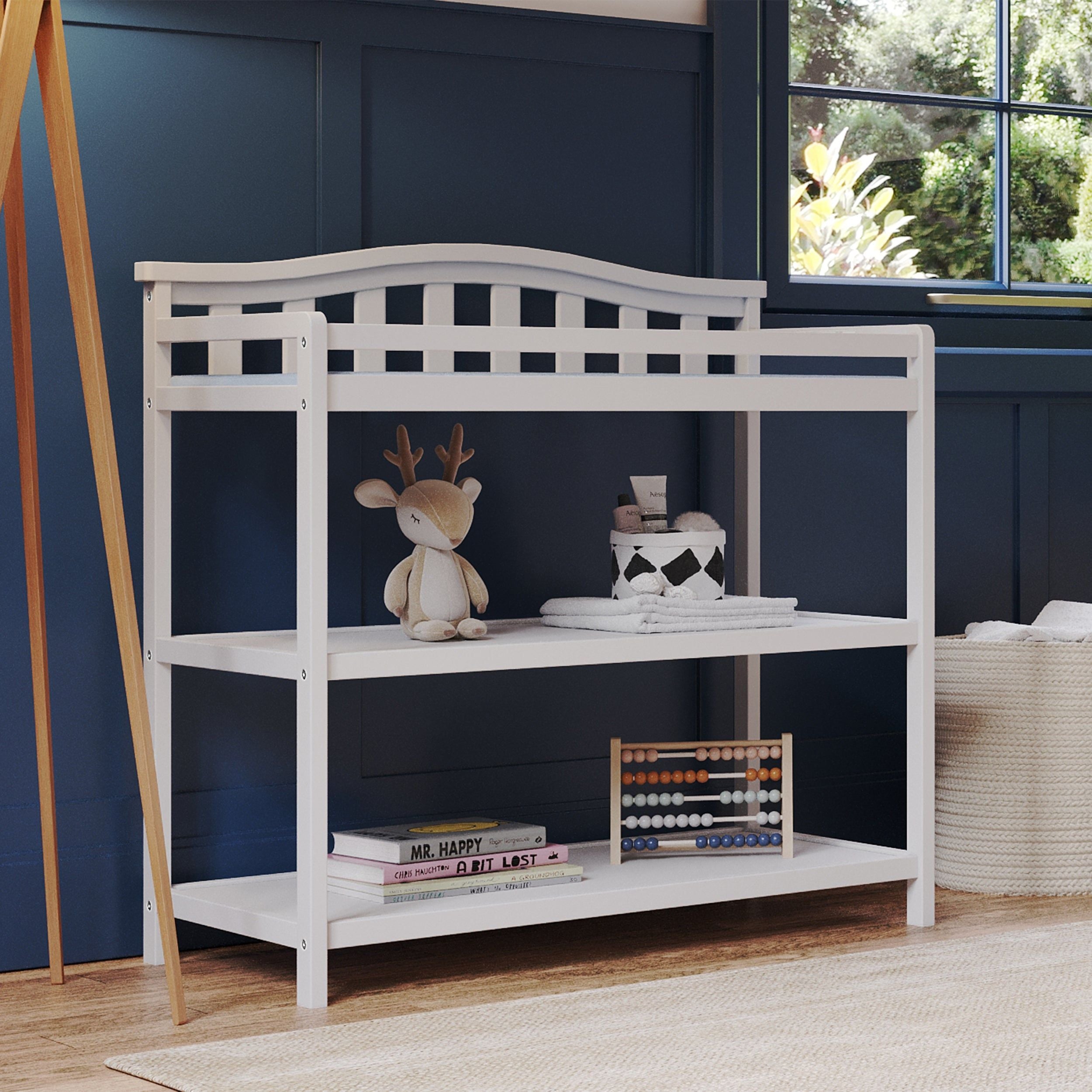 Arch Top Baby Changing Table, Matte White