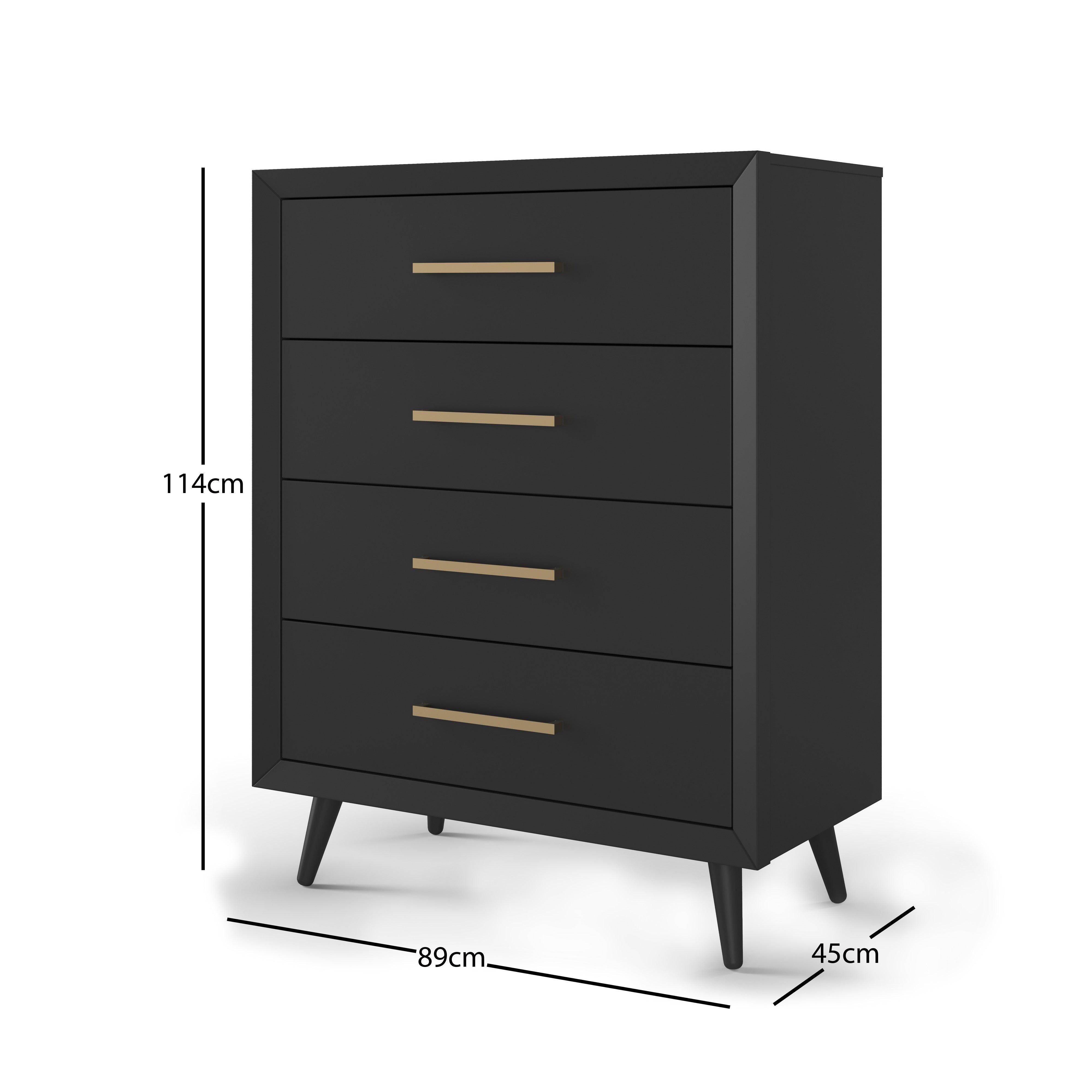 Cranbrook 4-Drawer Chest - Ebony