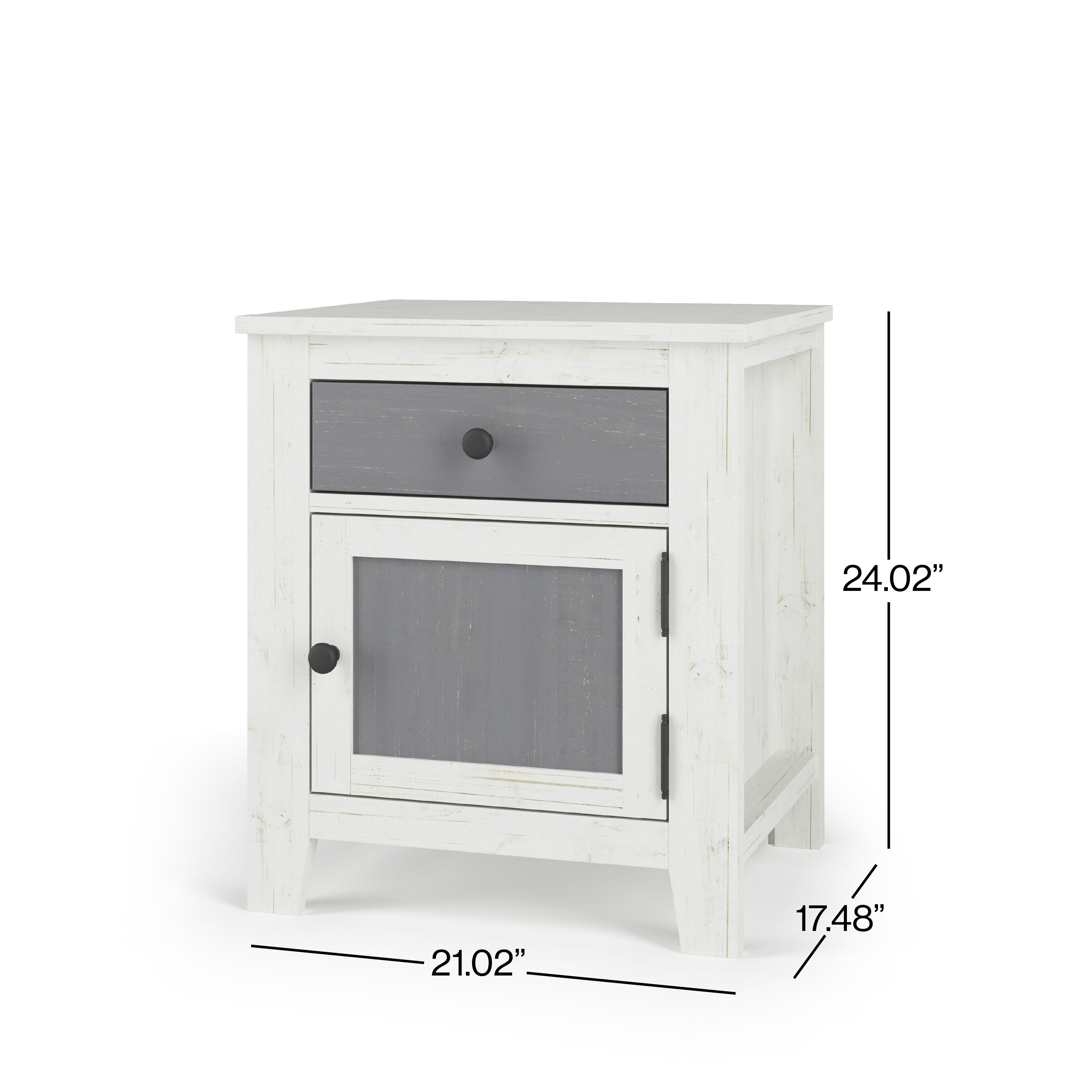 Ocean Grove Nightstand, White/Gray
