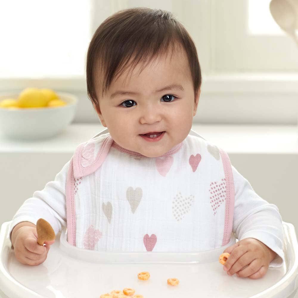 Boutique 100% Cotton Muslin Snap Bibs 3 Pack