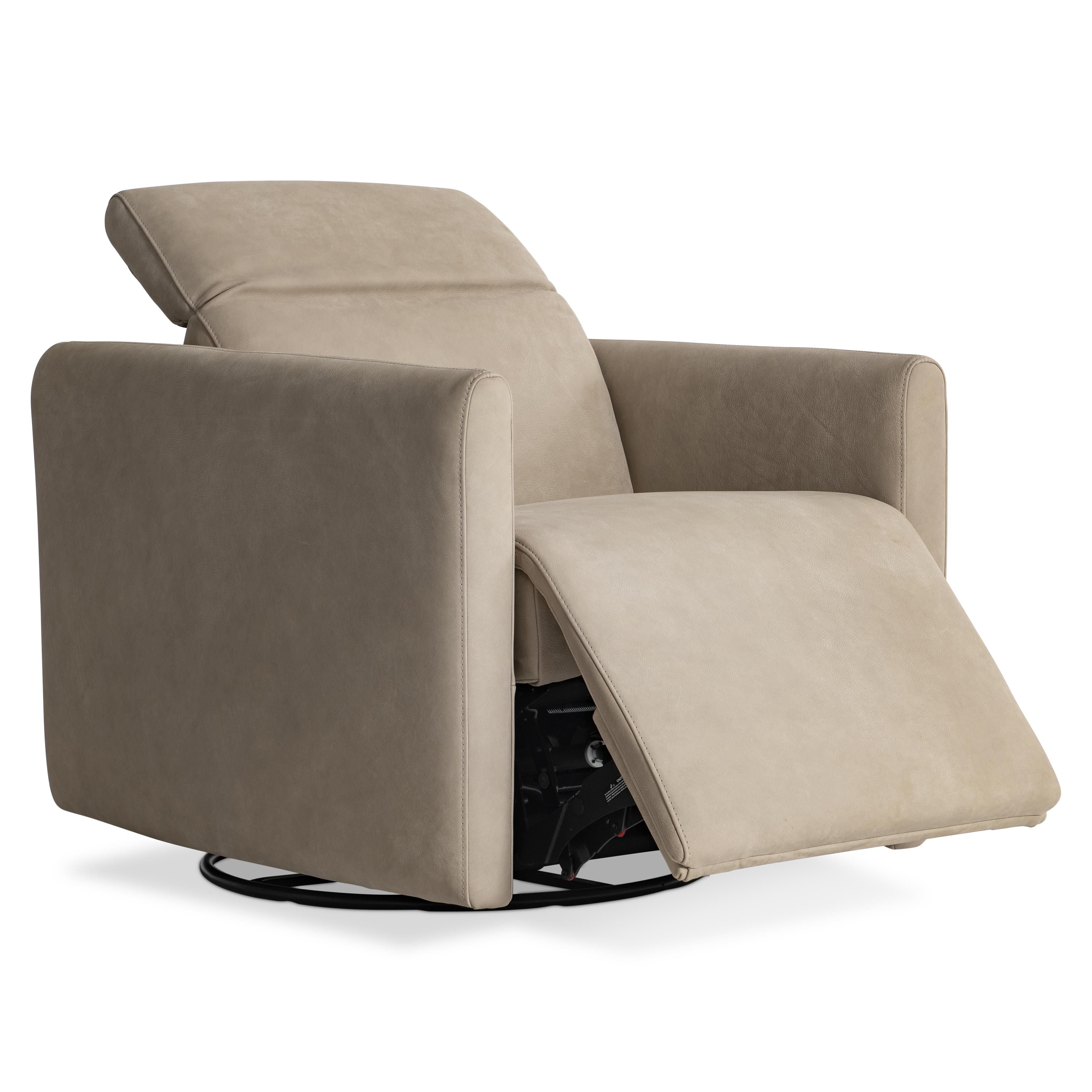 Bernhardt Furniture – Livvy Leather Power Motion Swivel Chair