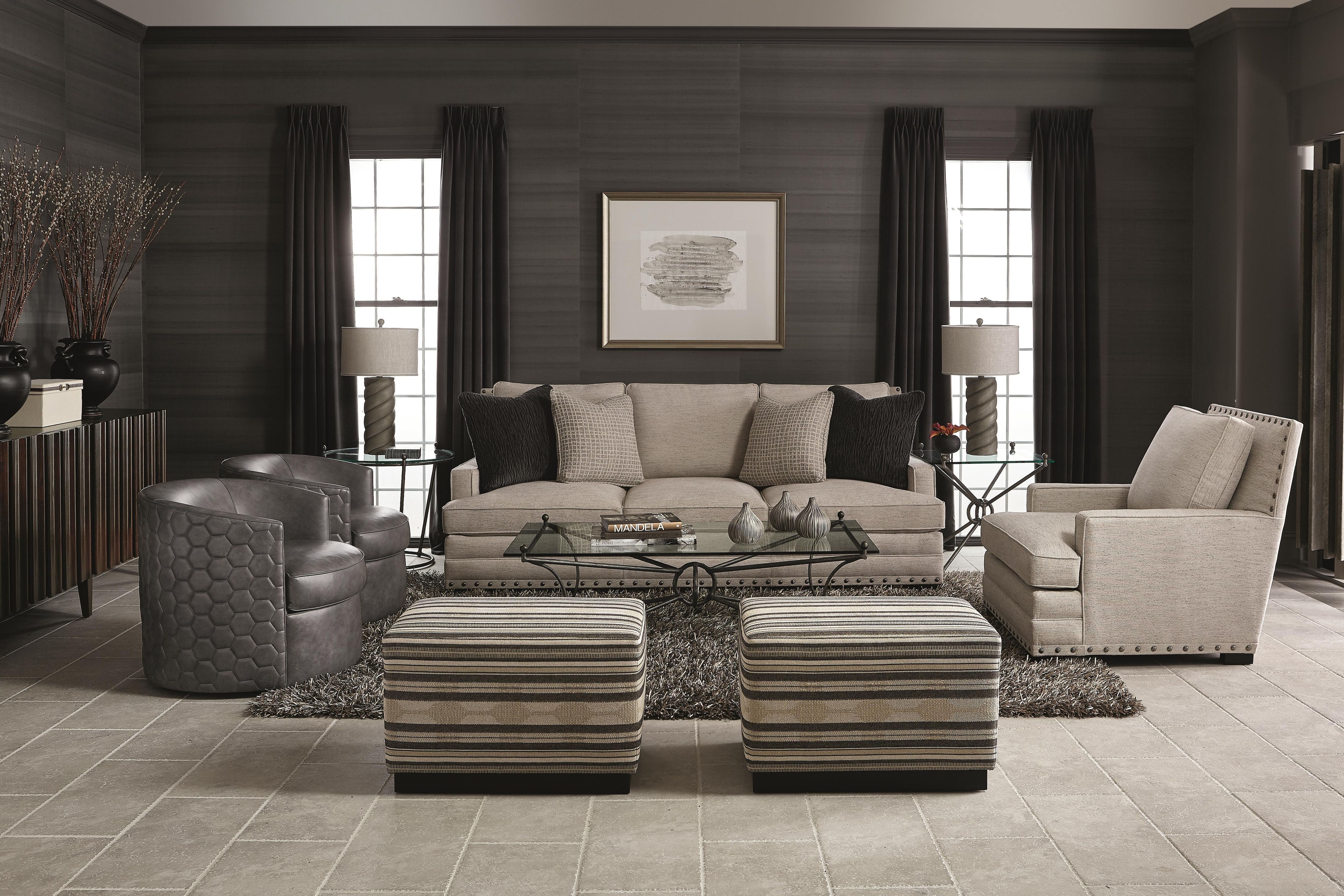 Bernhardt Merino Fabric Cocktail Ottoman