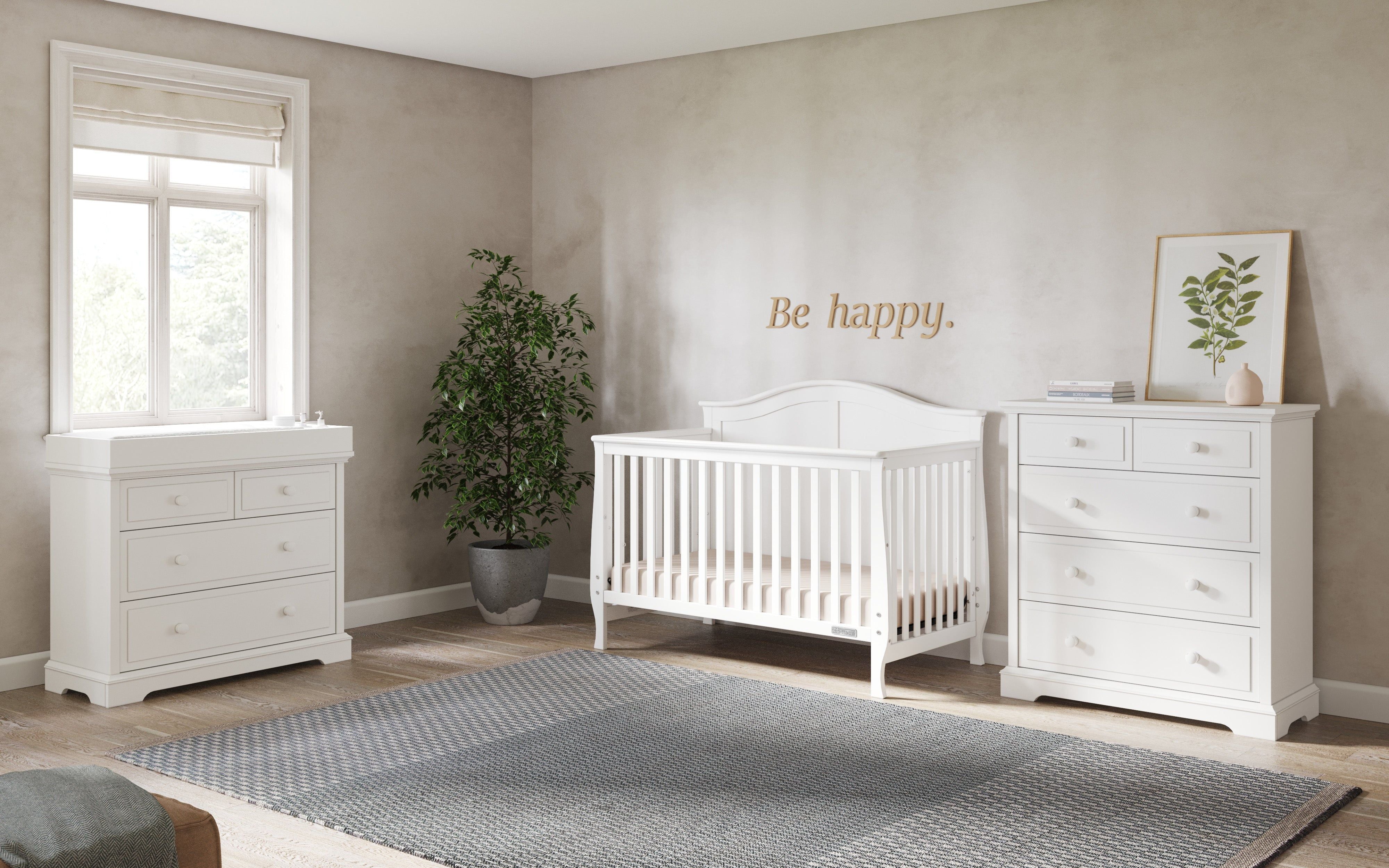 Camden 4-in-1 Convertible Crib, Matte White