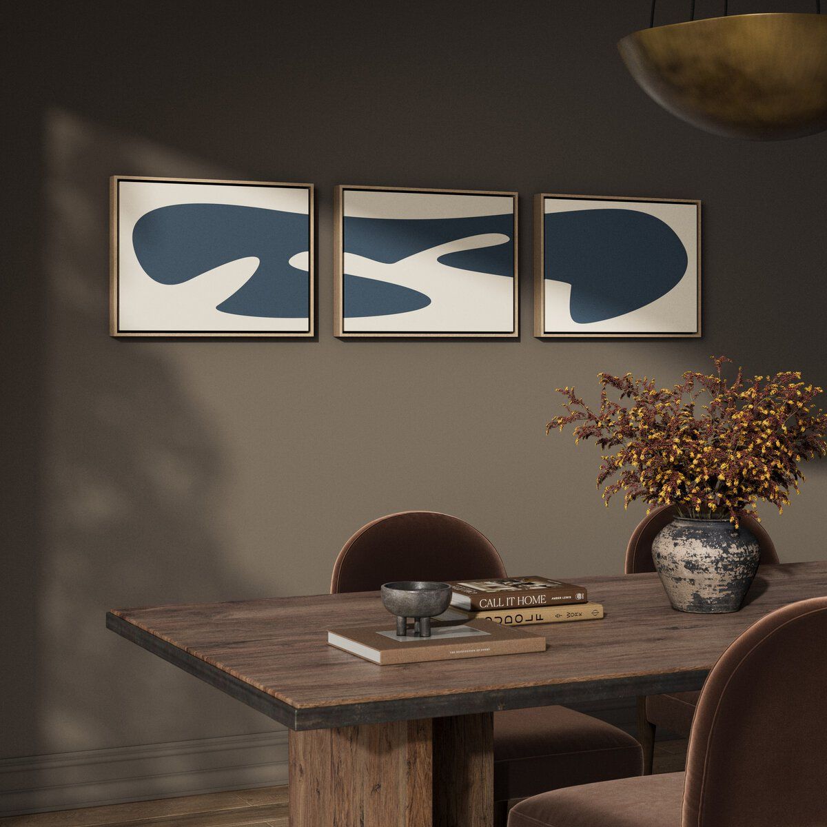 Organic Curves 3 Triptych By Fh Art Studio