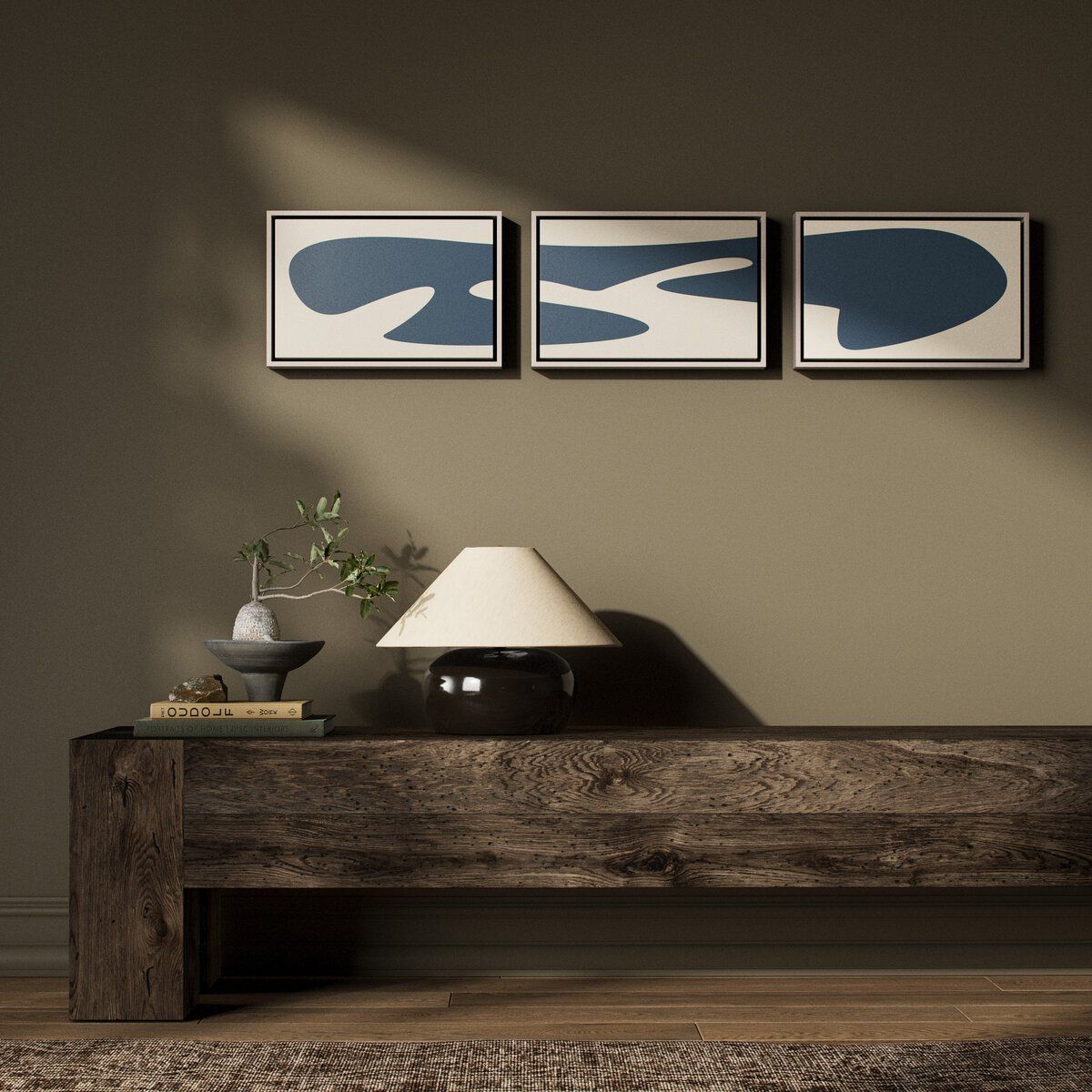 Organic Curves 3 Triptych By Fh Art Studio