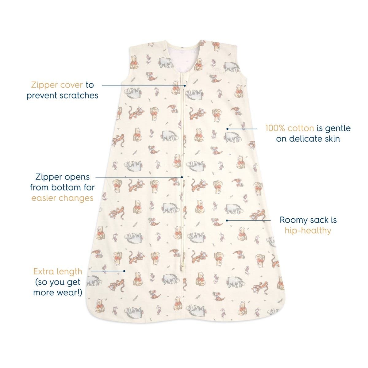 Disney™ Winnie The Pooh 100% Cotton Sleepsack Wearable Blanket