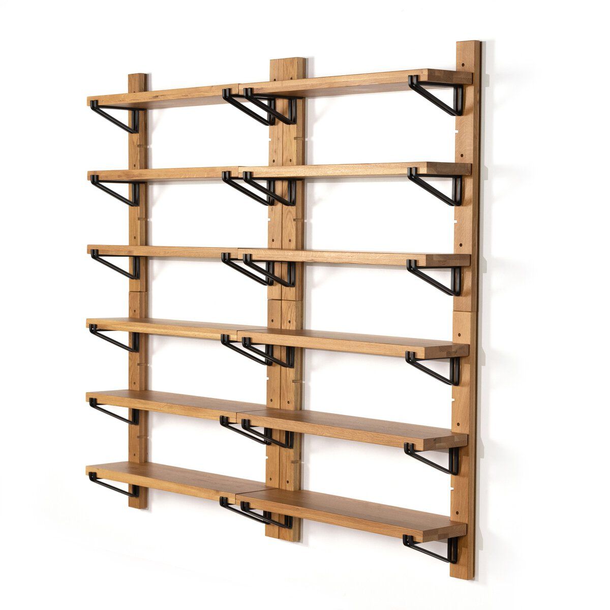 Pivott Shelf Single Oak Veneer Storage with Adjustable Shelves