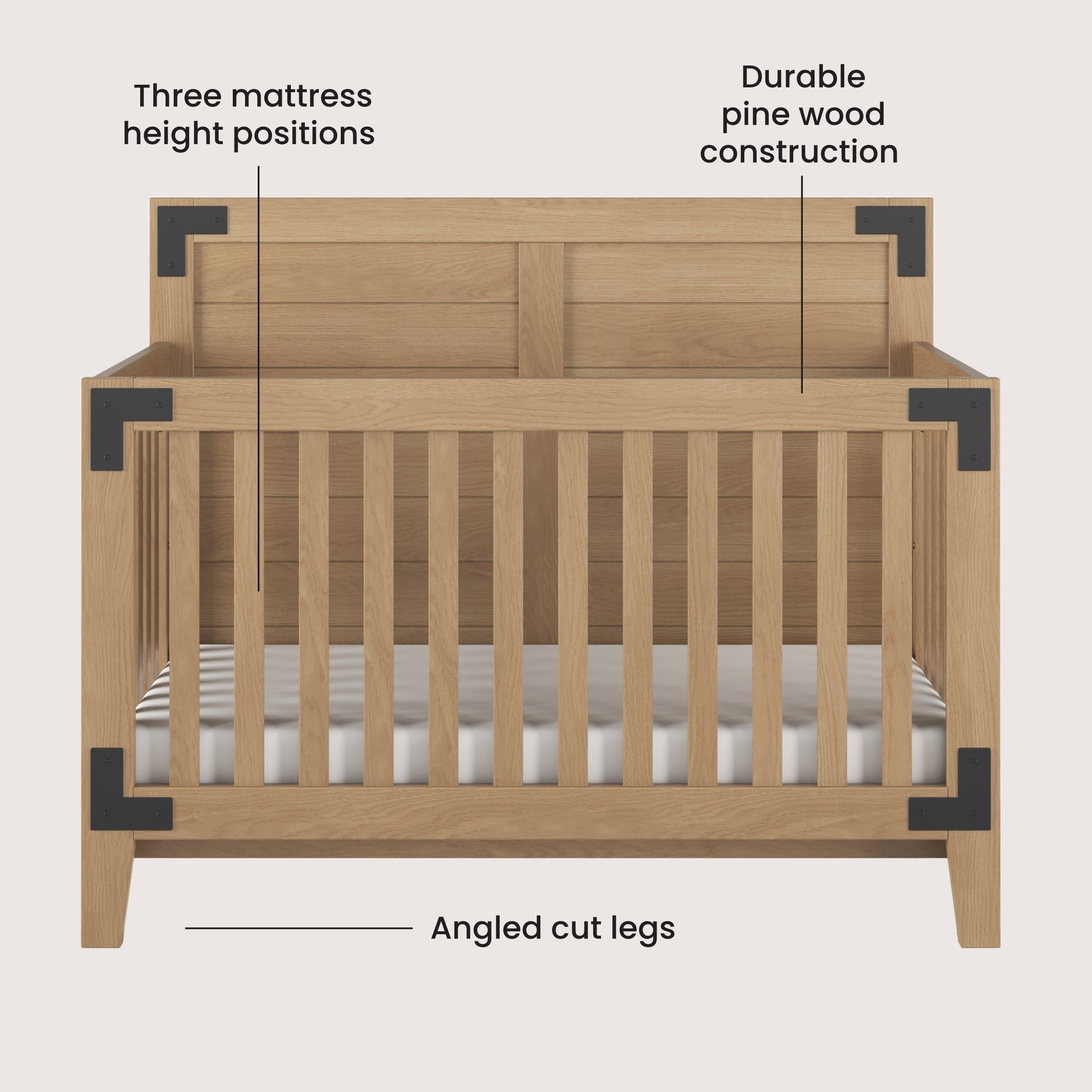 Lucas 4-in-1 Convertible Crib, Nutmeg