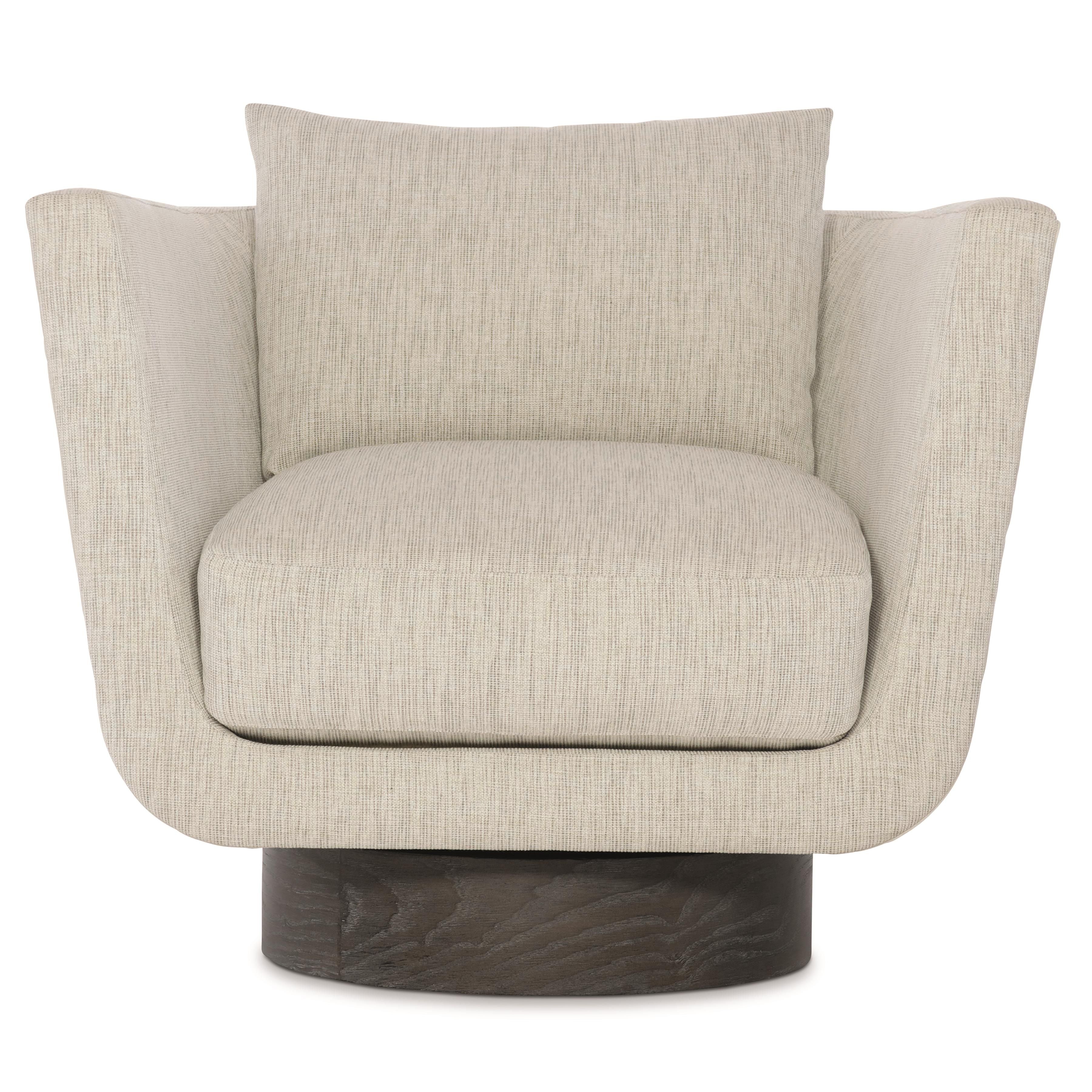 Bernhardt Gemma Leather-Fabric Swivel Chair