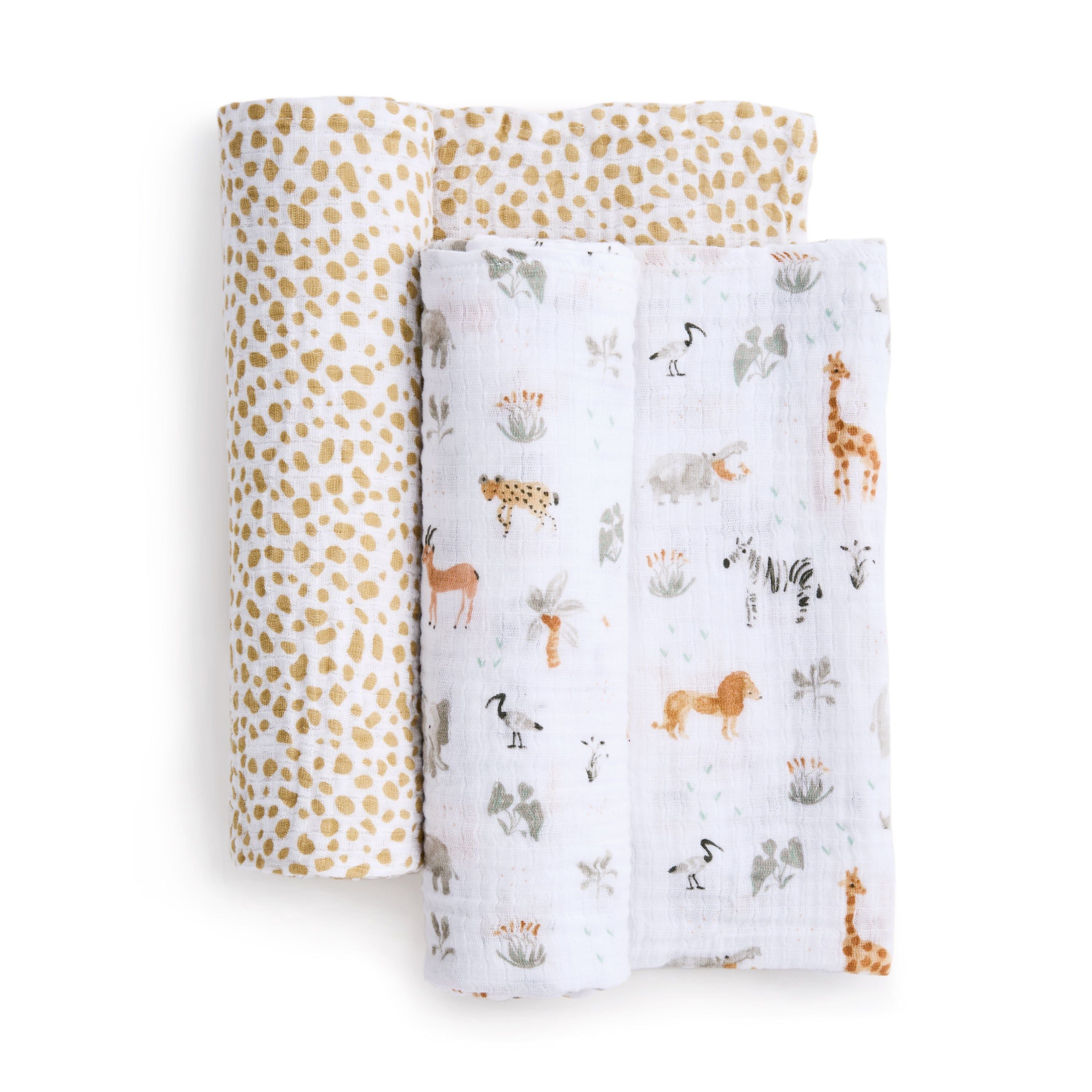 Essentials Cotton Muslin Swaddle Blanket 2 Pack