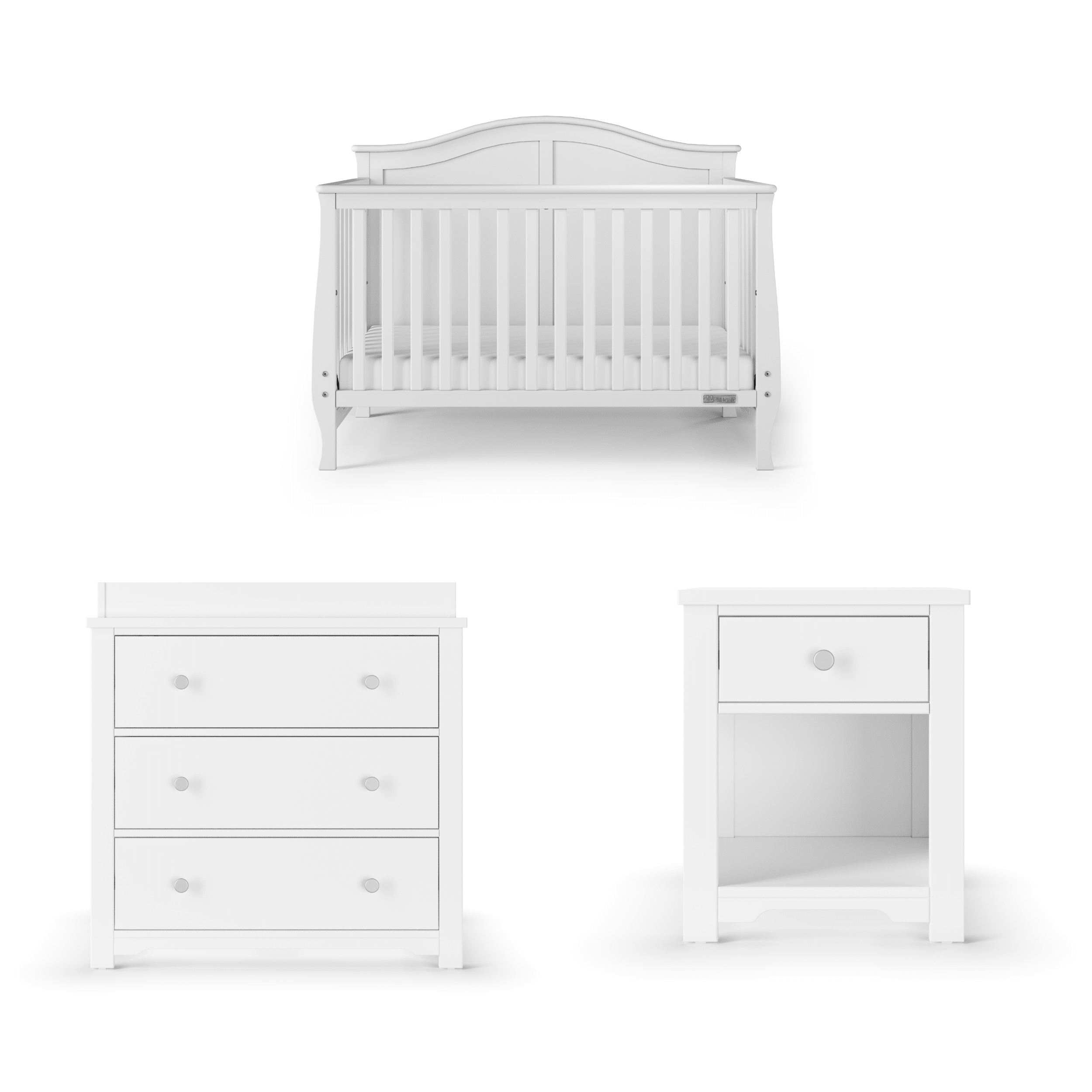 Camden 3-Piece Nursery Set With Crib, Dresser, And Nightstand
