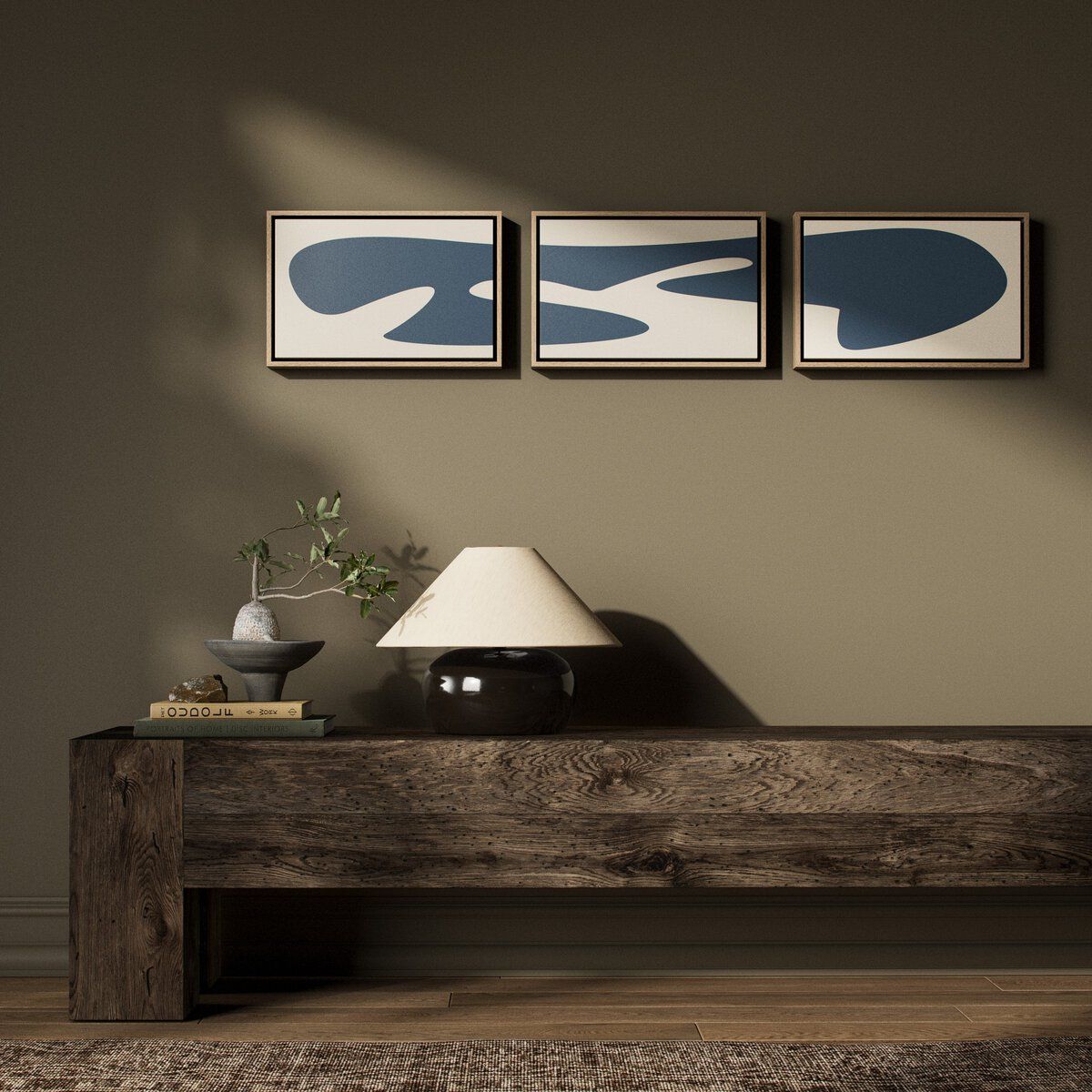 Organic Curves 3 Triptych By Fh Art Studio