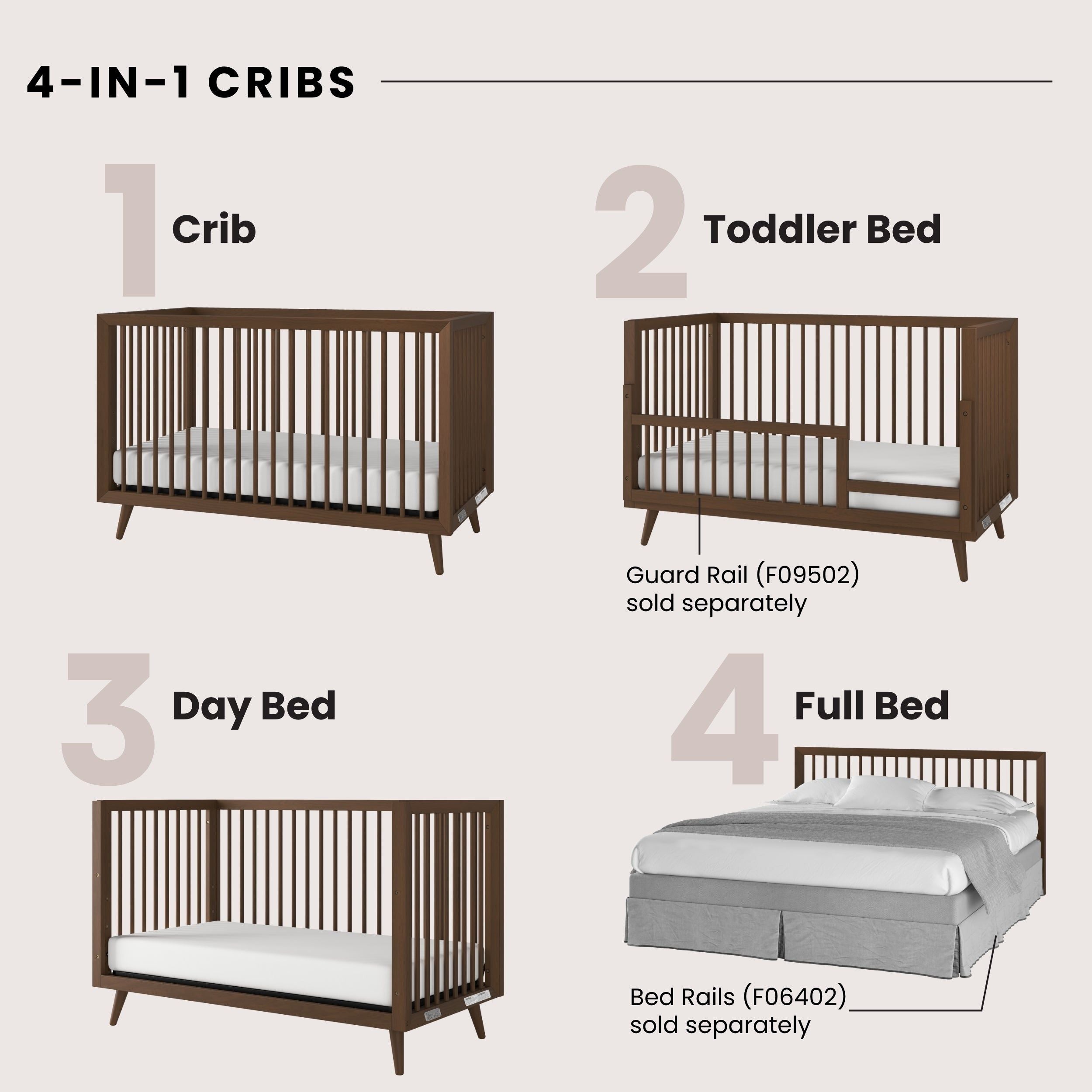 Cranbrook 4-in-1 Convertible Crib, Toasted Chestnut