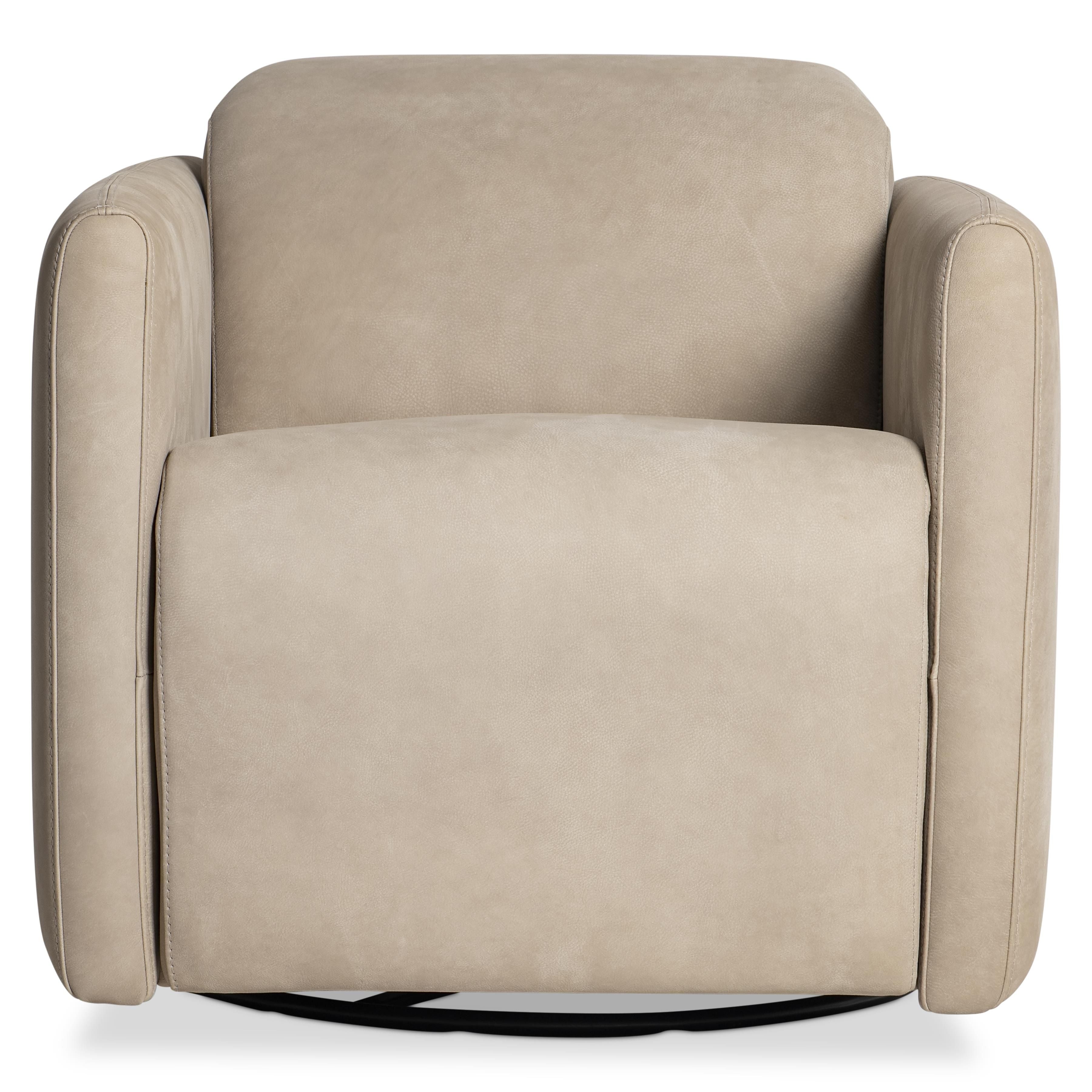 Bernhardt Furniture – Livvy Leather Power Motion Swivel Chair