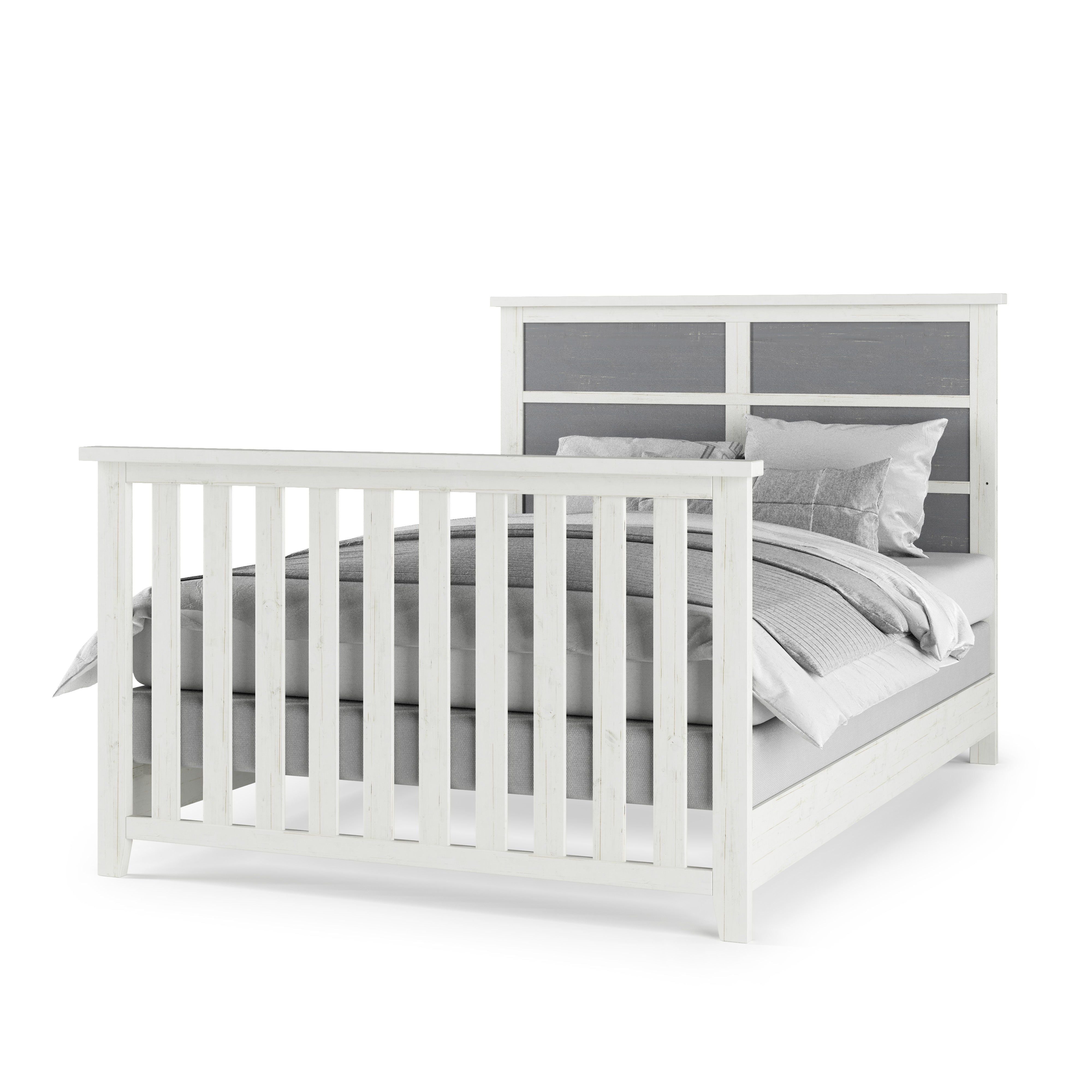 Halo Sleep Full-size Bed Rails in White/Brown Wood