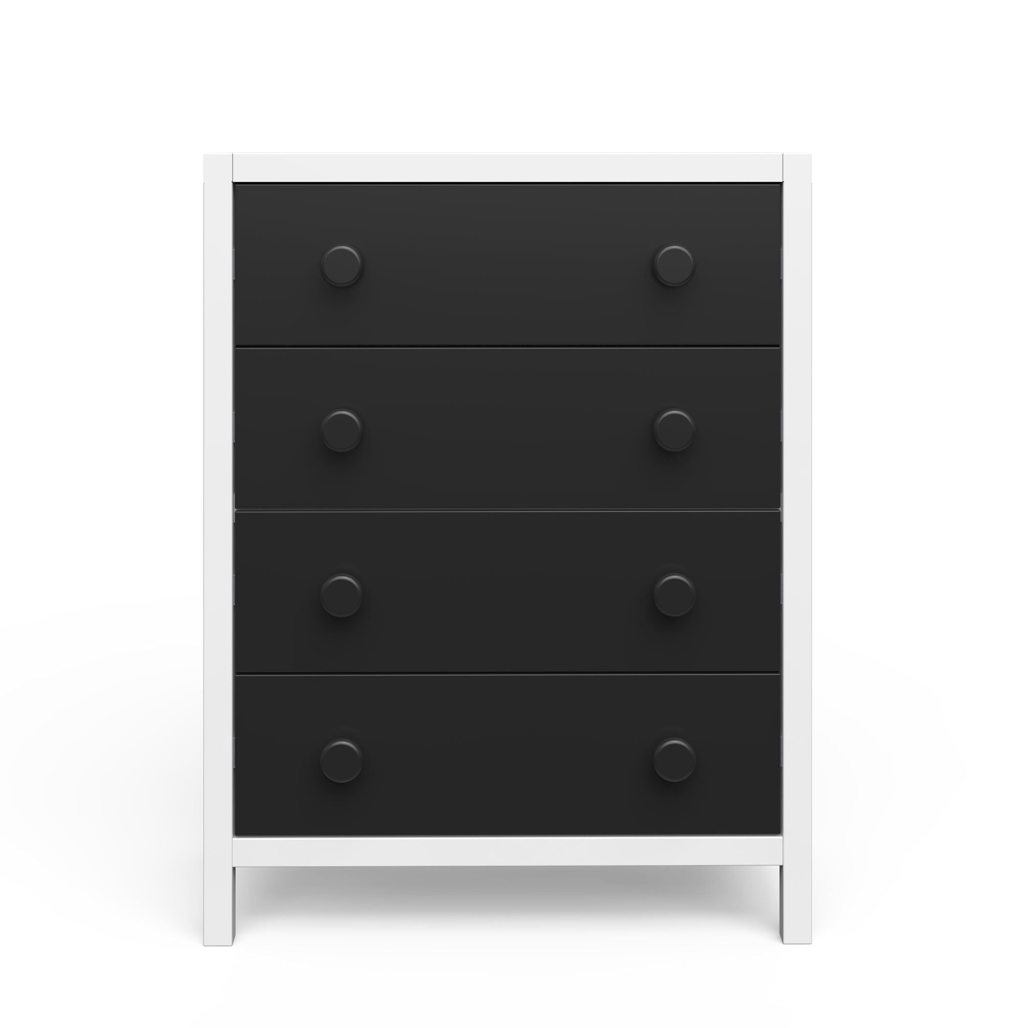 Orbit 4 Drawer Chest, Ebony/matte White