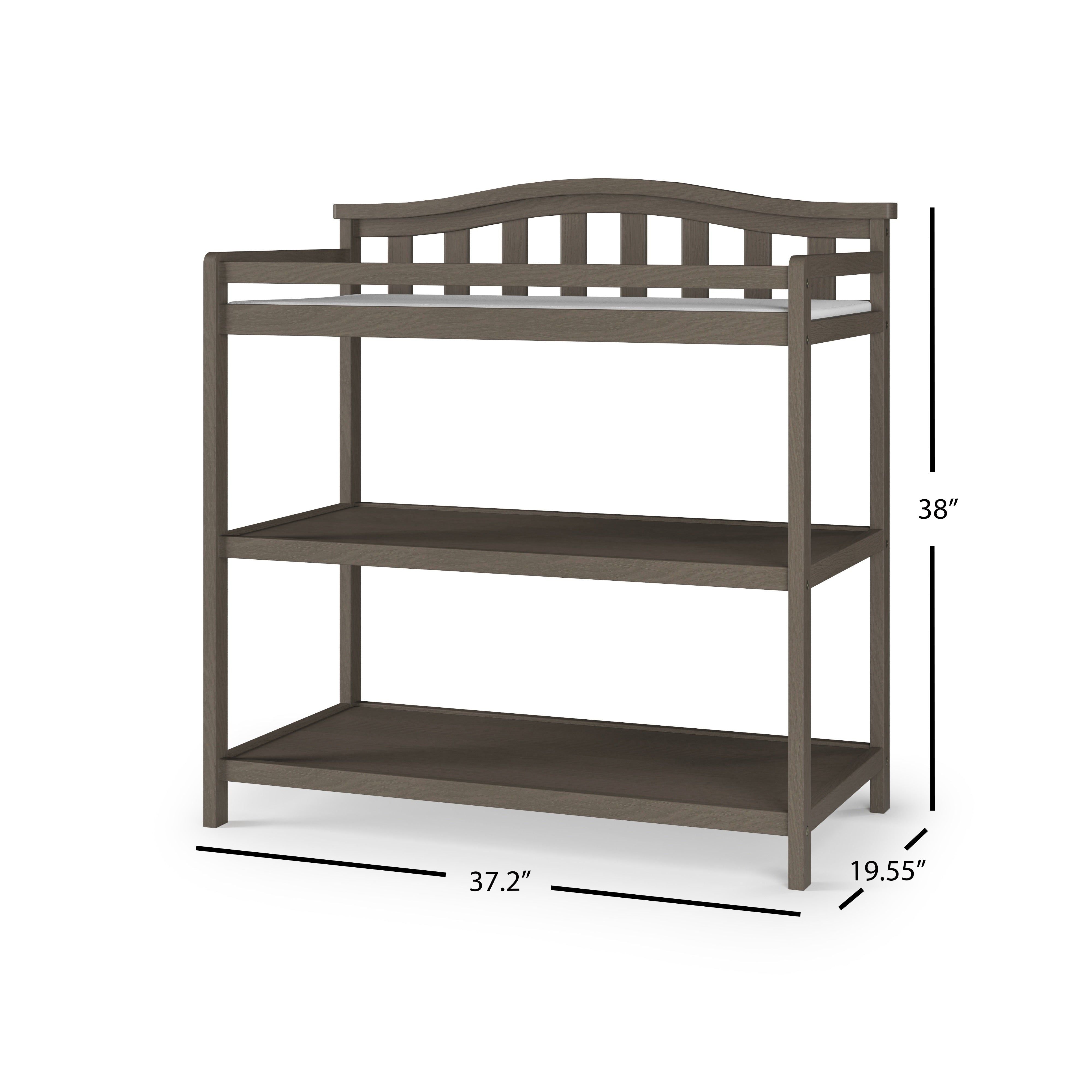 Arch Top Baby Changing Table, Dapper Gray