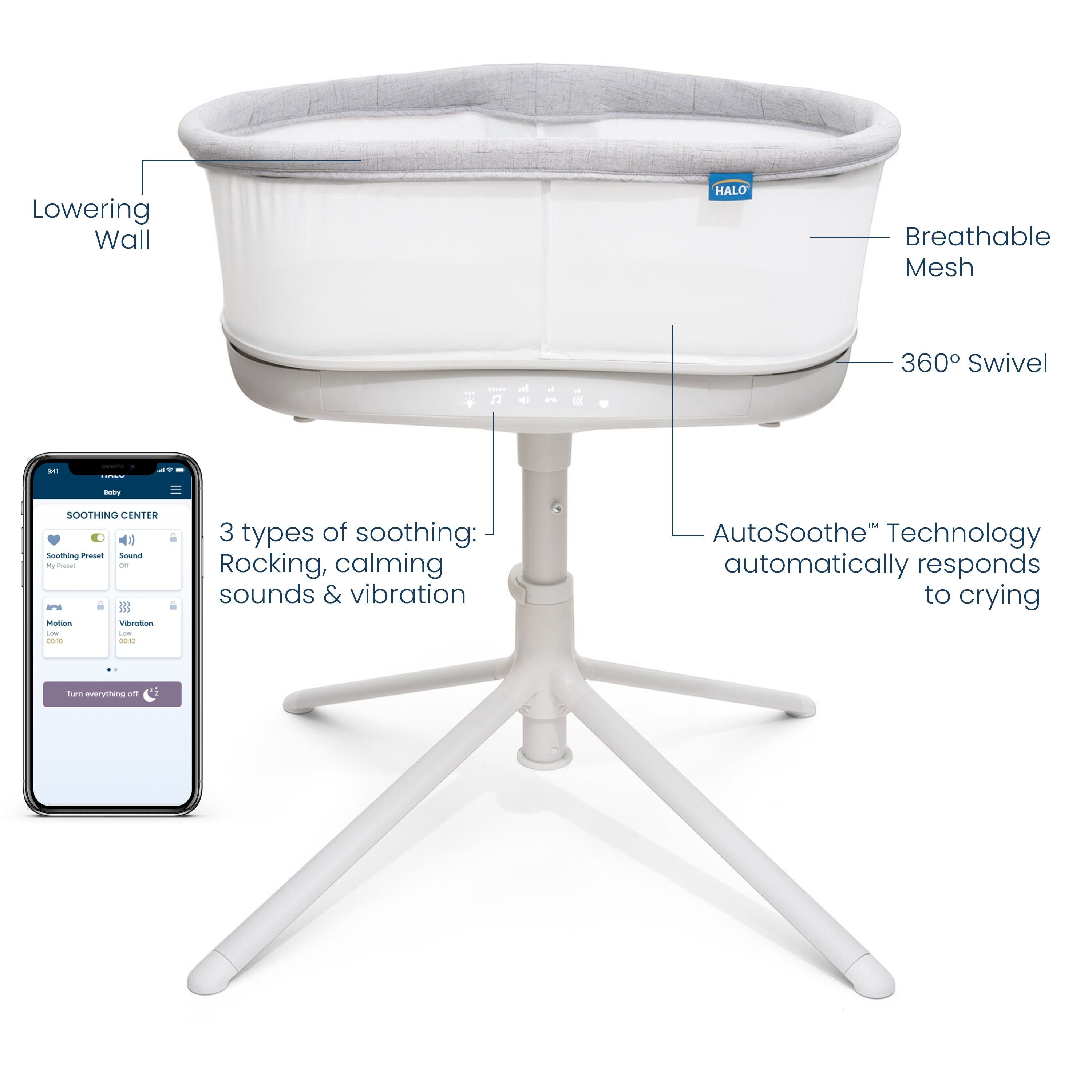 Bassinest® Connected Swivel Sleeper 3.0 - Smart Bassinet