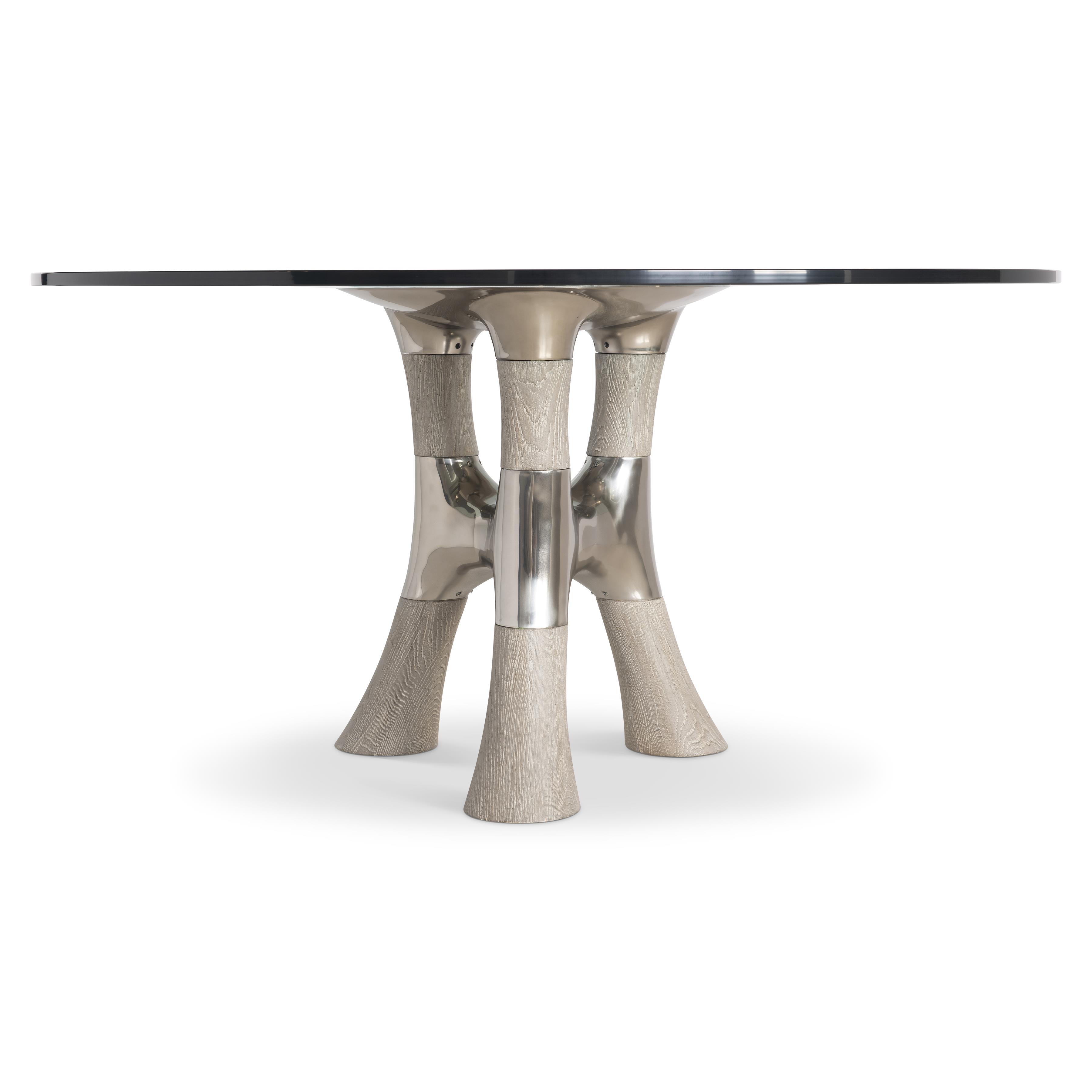 Bernhardt Dalton Round Glass Dining Table