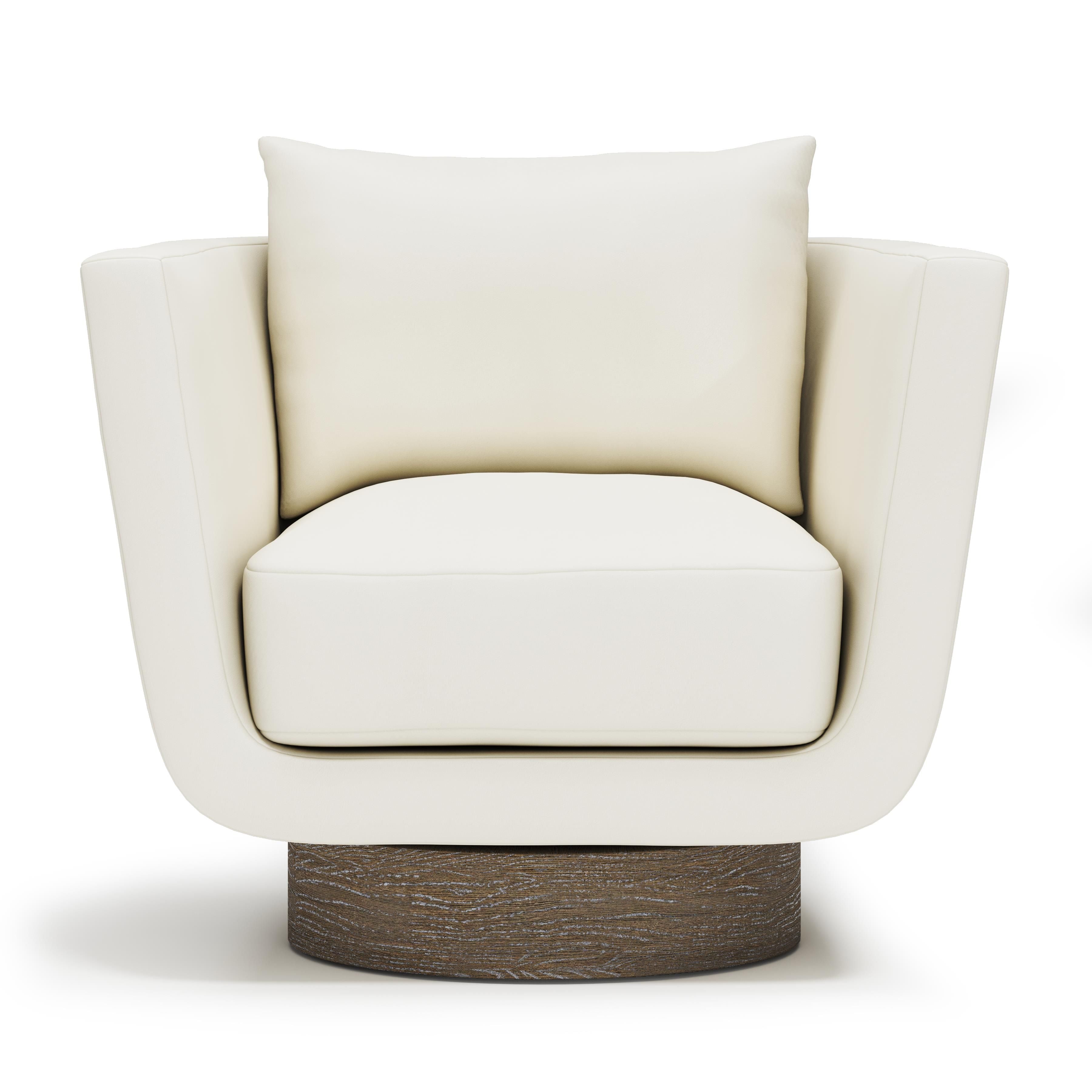 Bernhardt Gemma Leather Swivel Chair