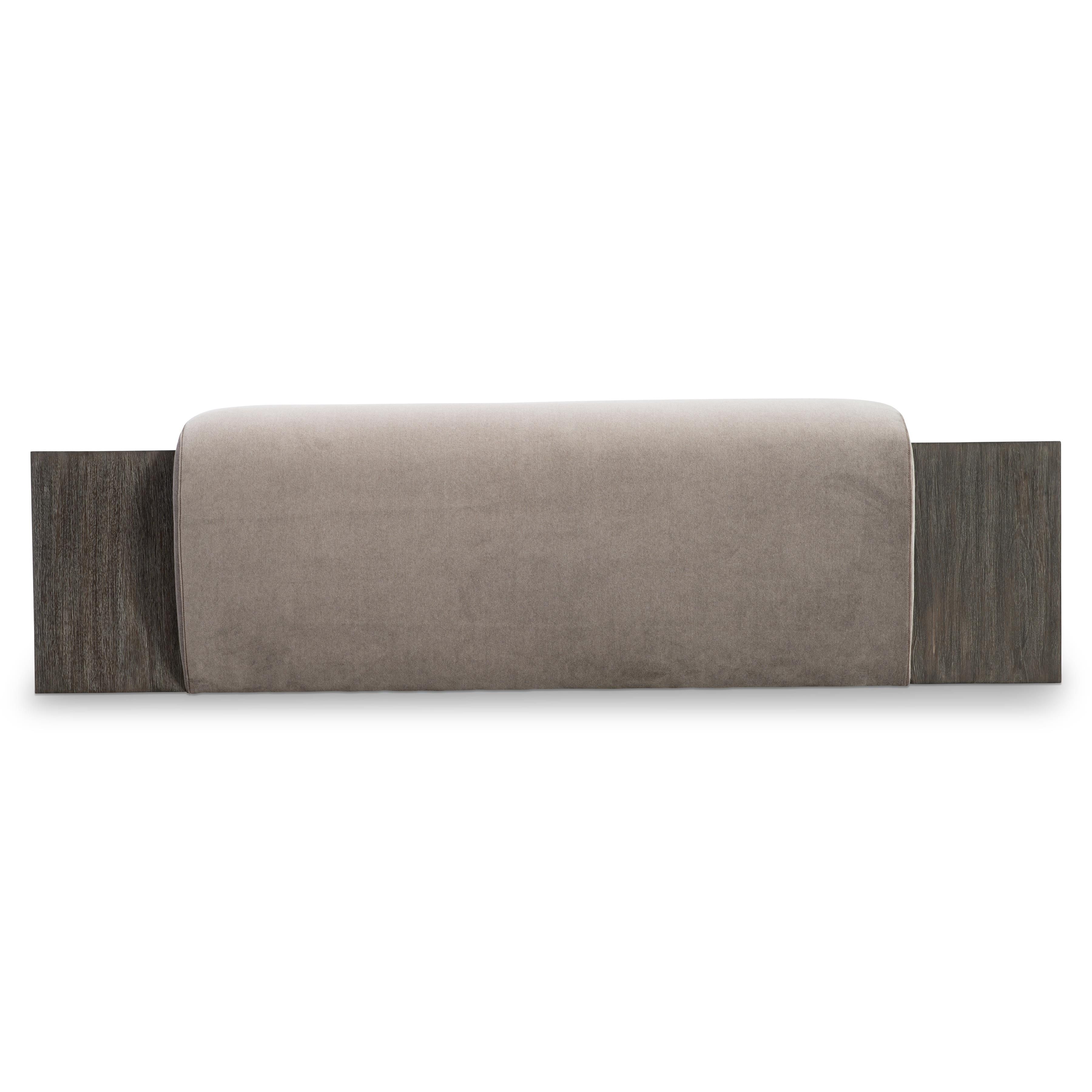 Bernhardt Furniture Belo Bench Upholstered Mahogany Wood Bench