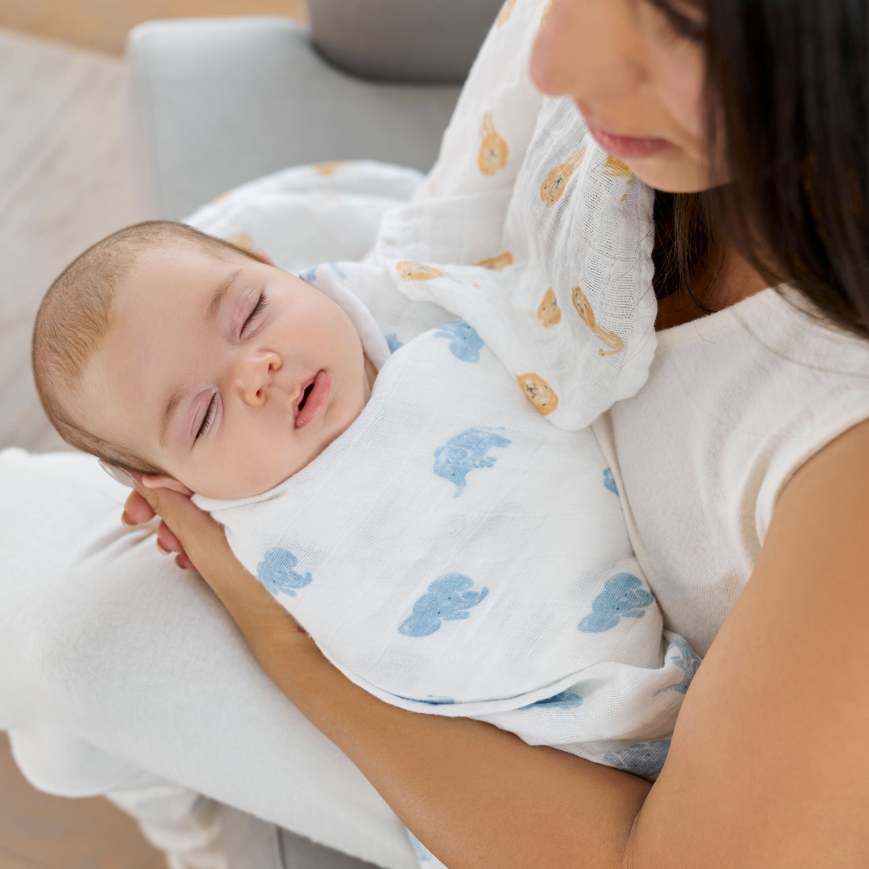 Organic Cotton Muslin Swaddle Blanket 4 Pack