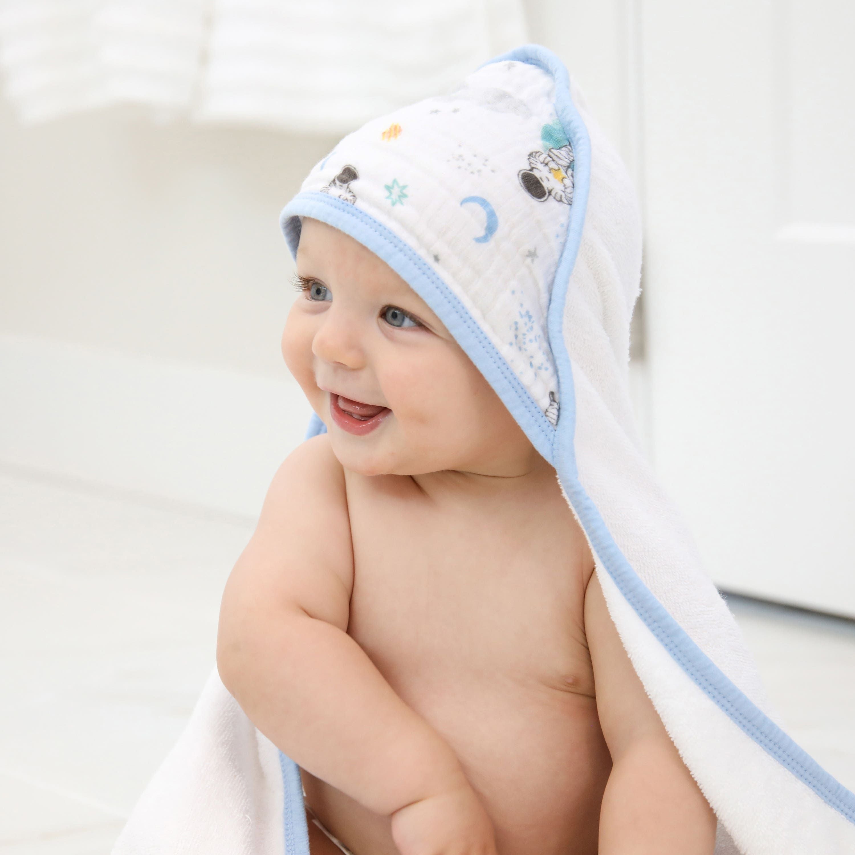 Essentials Cotton Muslin Hooded Towels 2 Pack