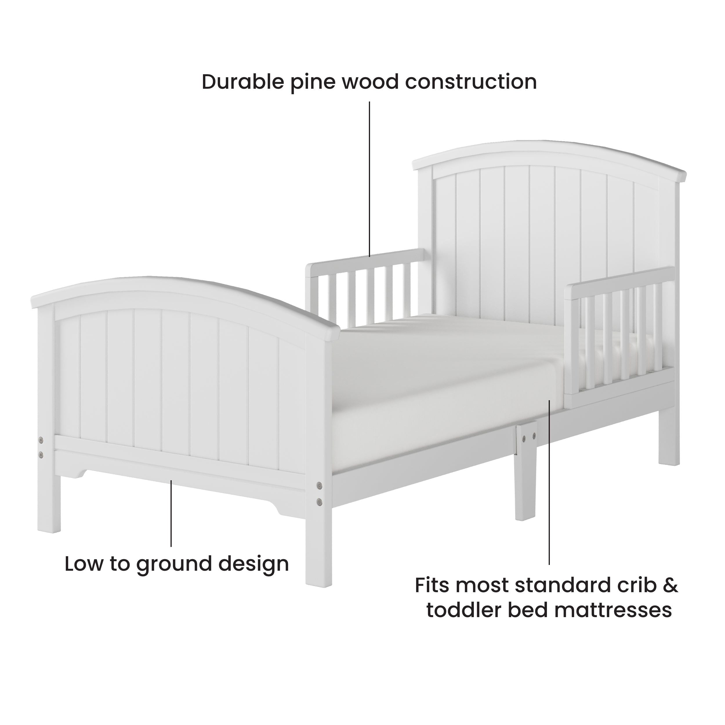 Hampton Toddler Bed, Matte White