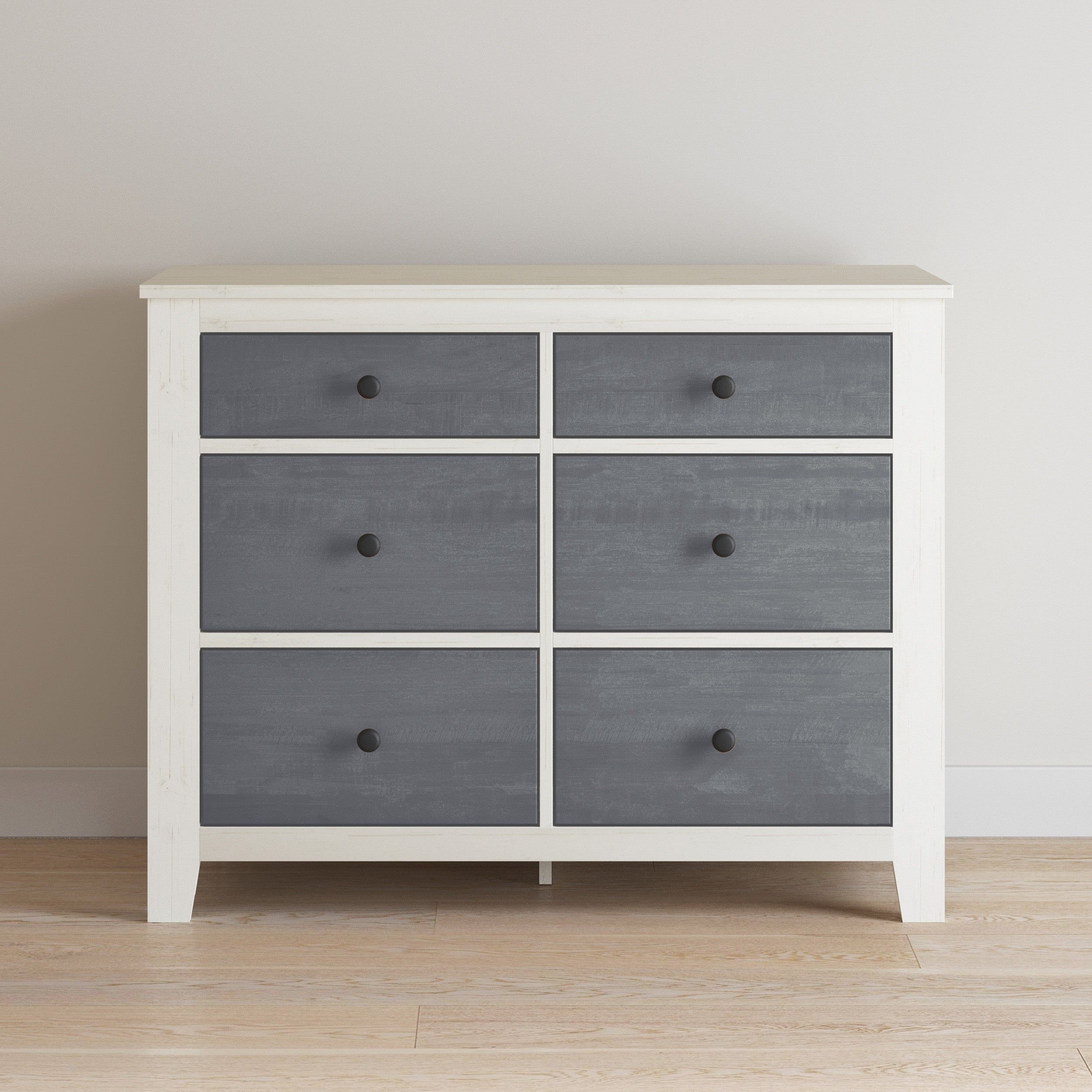 Ocean Grove Double Dresser, White/Gray