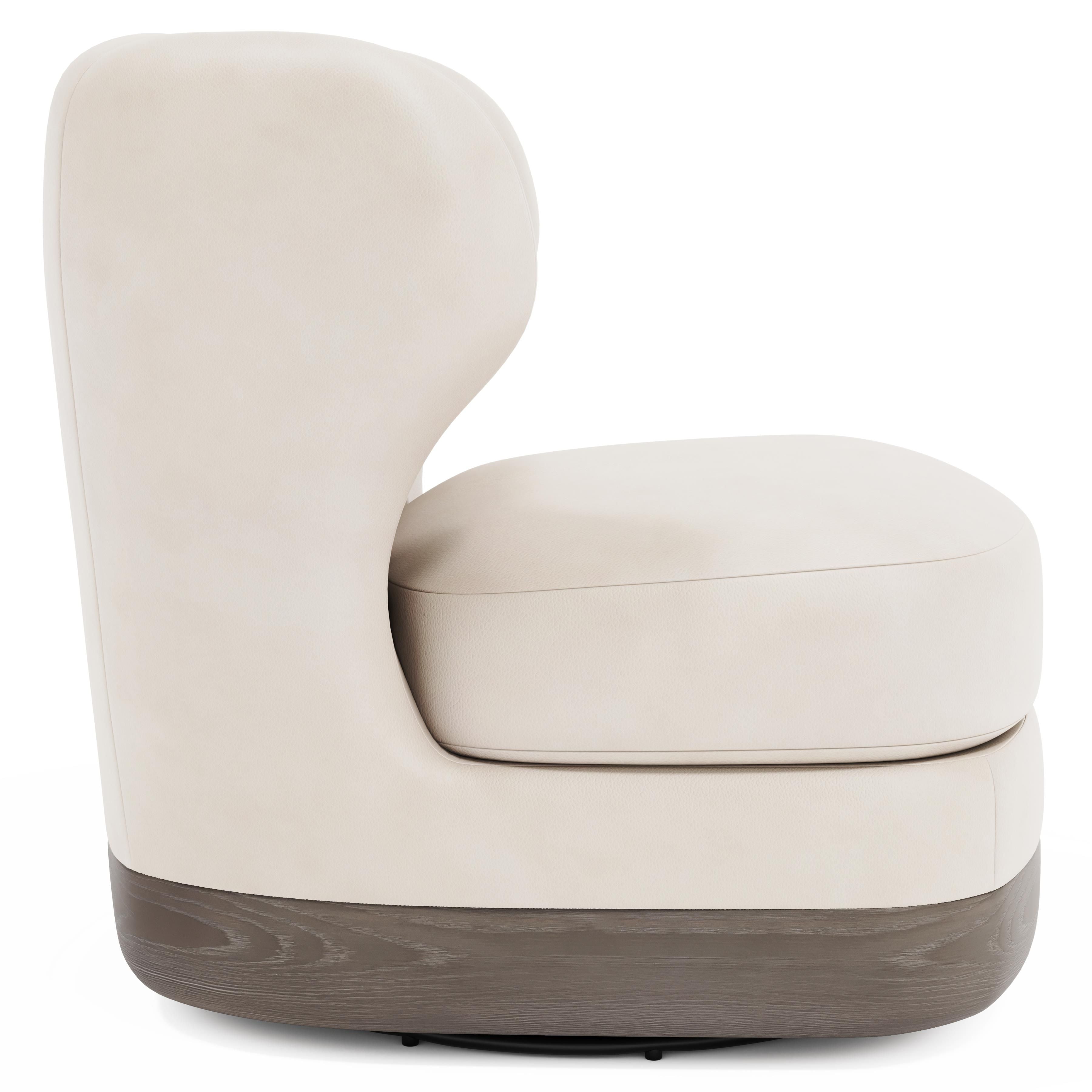 Bernhardt Beck Leather Swivel Chair