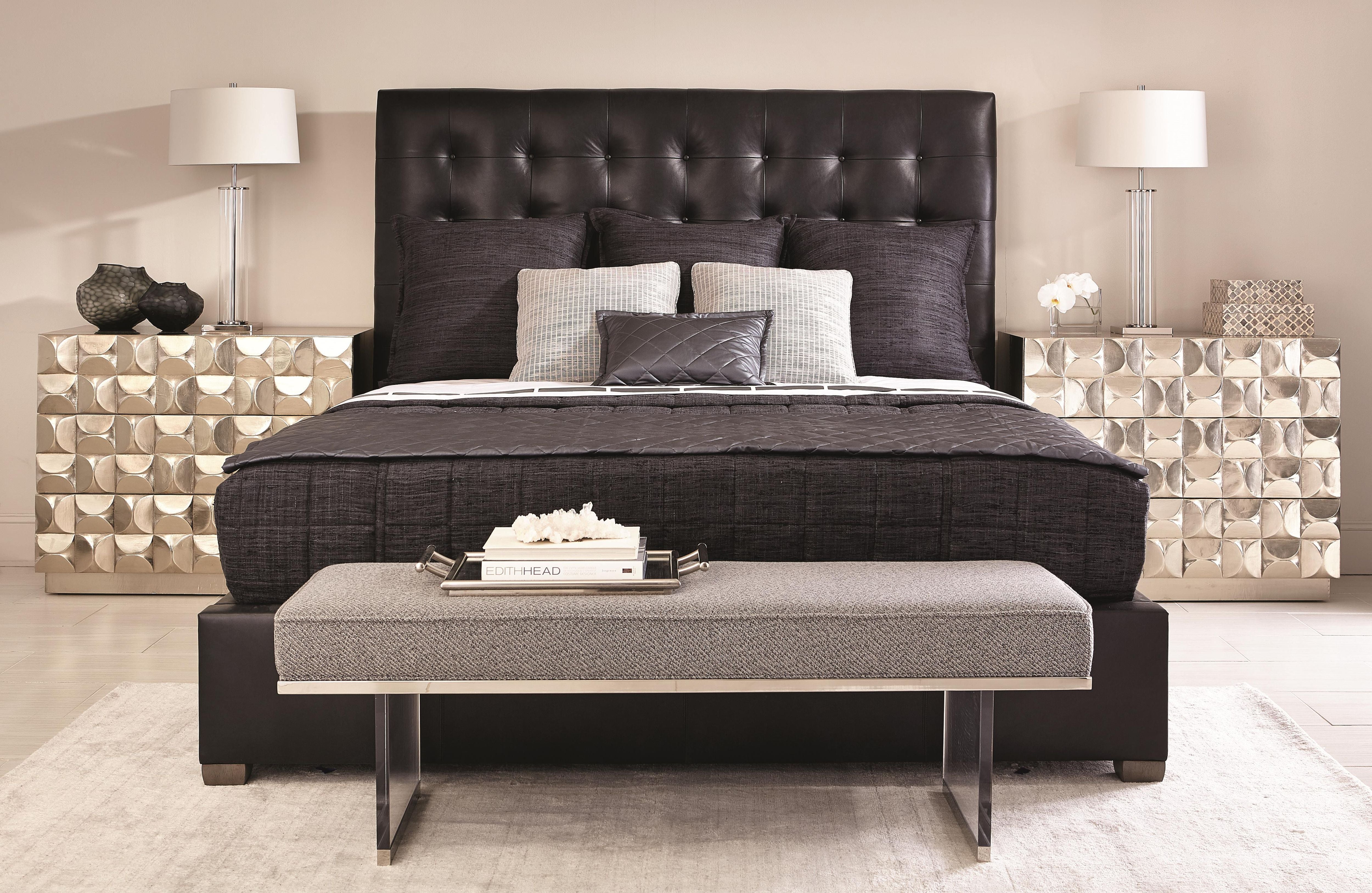 Bernhardt Furniture – Avery Leather Panel Bed King
