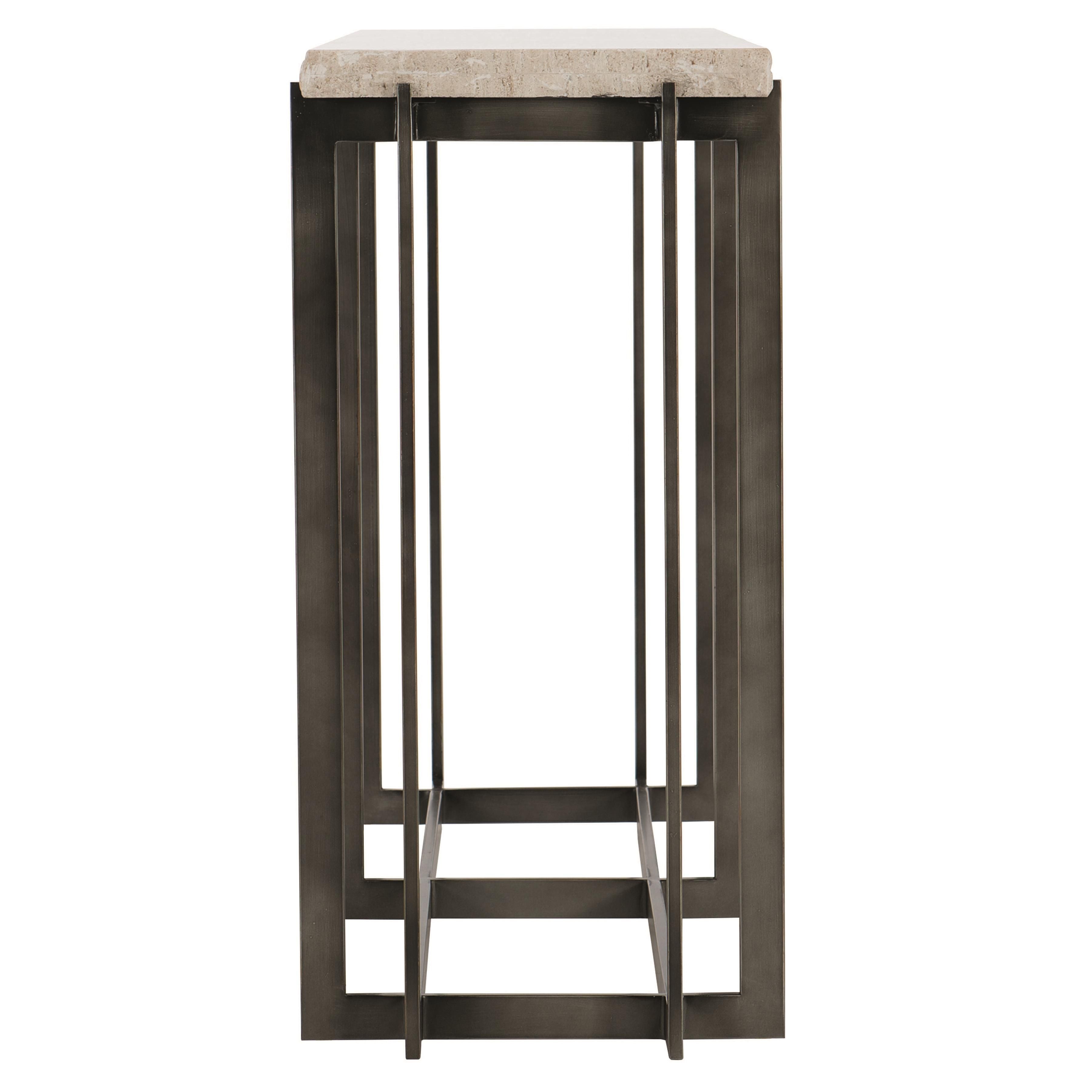 Bernhardt Hathaway Console Table with Travertine Stone Top