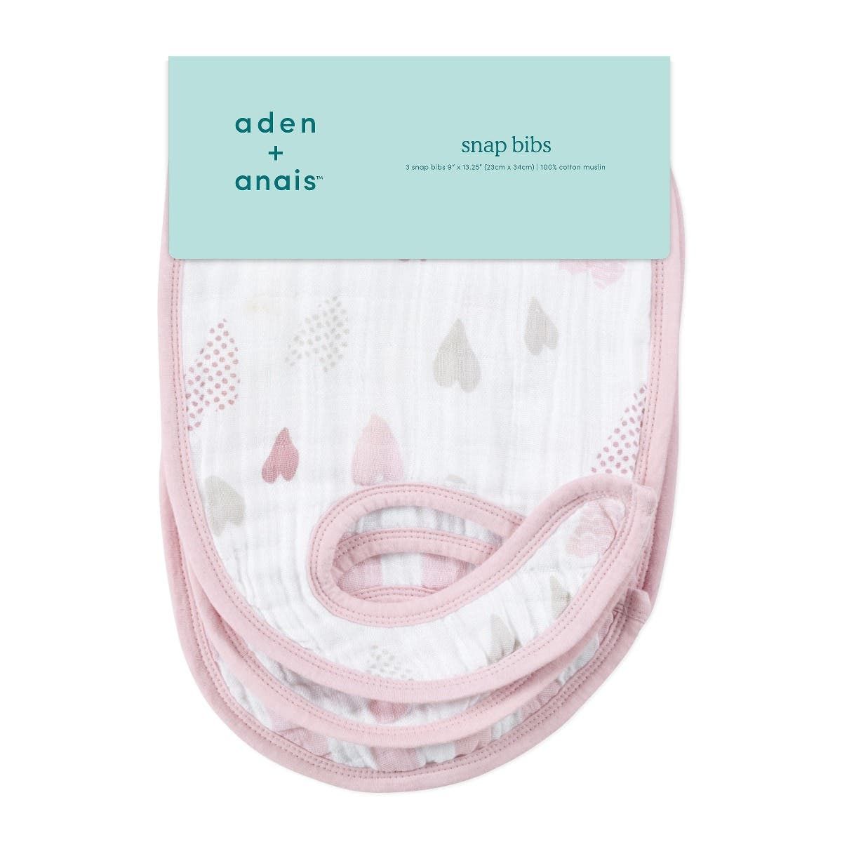 Boutique 100% Cotton Muslin Snap Bibs 3 Pack